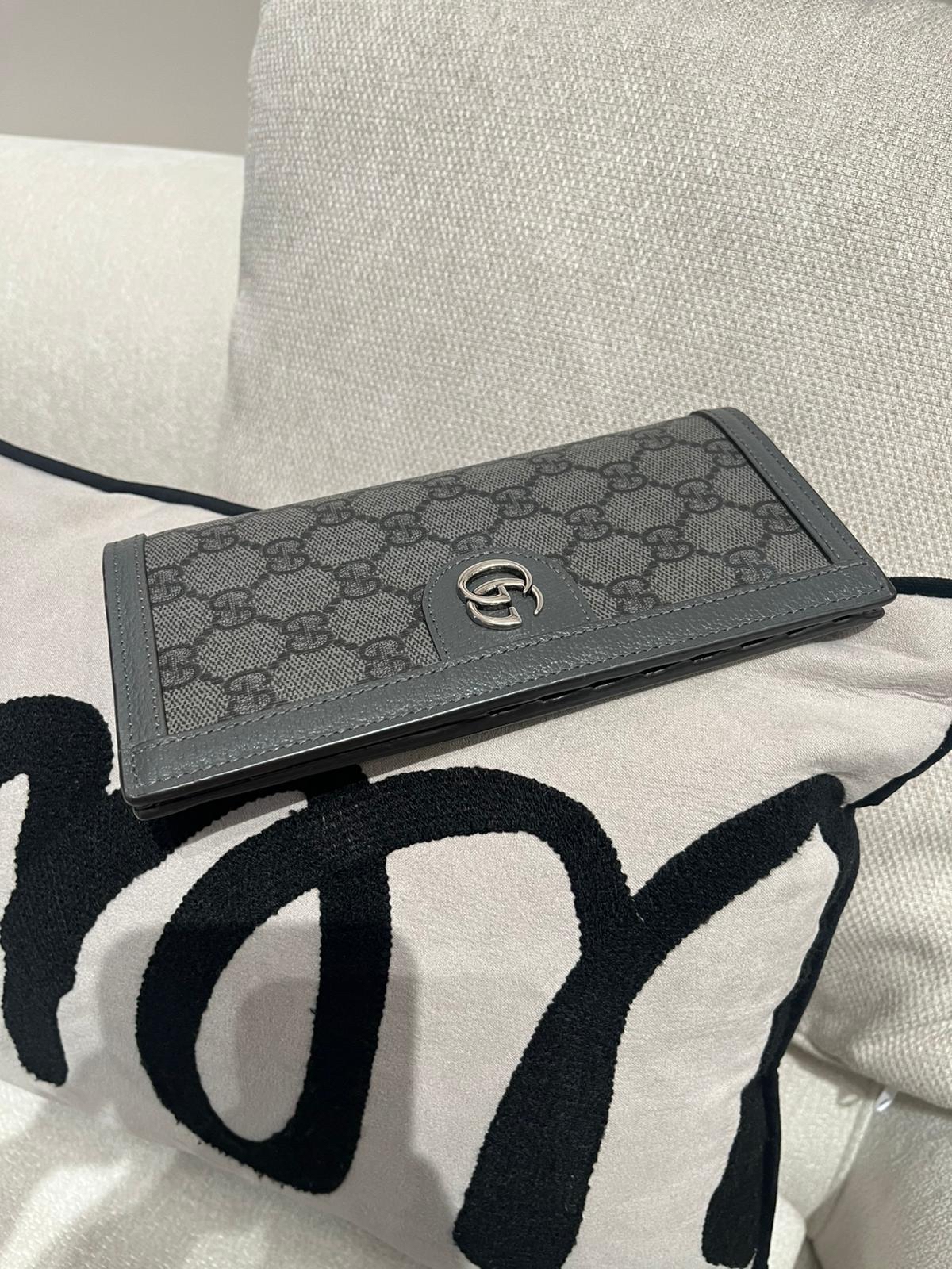 Gucci 灰色牛皮長銀包  100%Authentic, 99%New  ✅booklet✅dust bag✅Box 