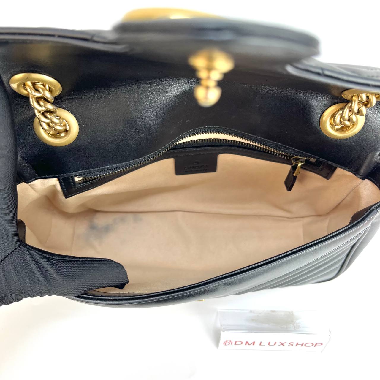 Gucci Black GG Marmont Small GHW
