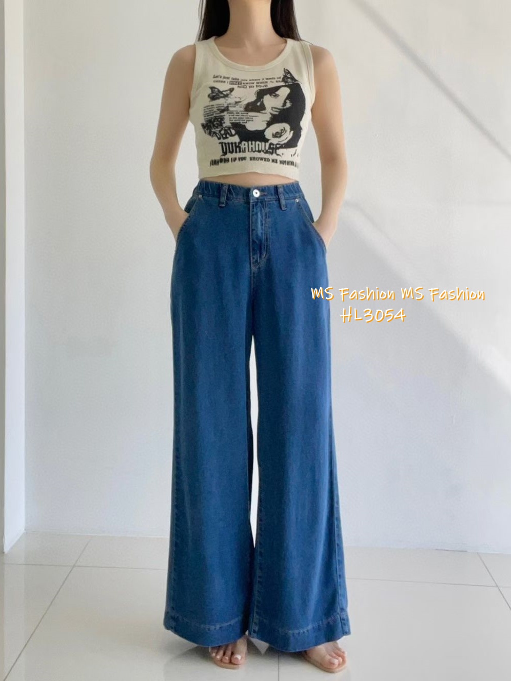 HL3054 韓國🌼Howluk天絲面料闊筒褲