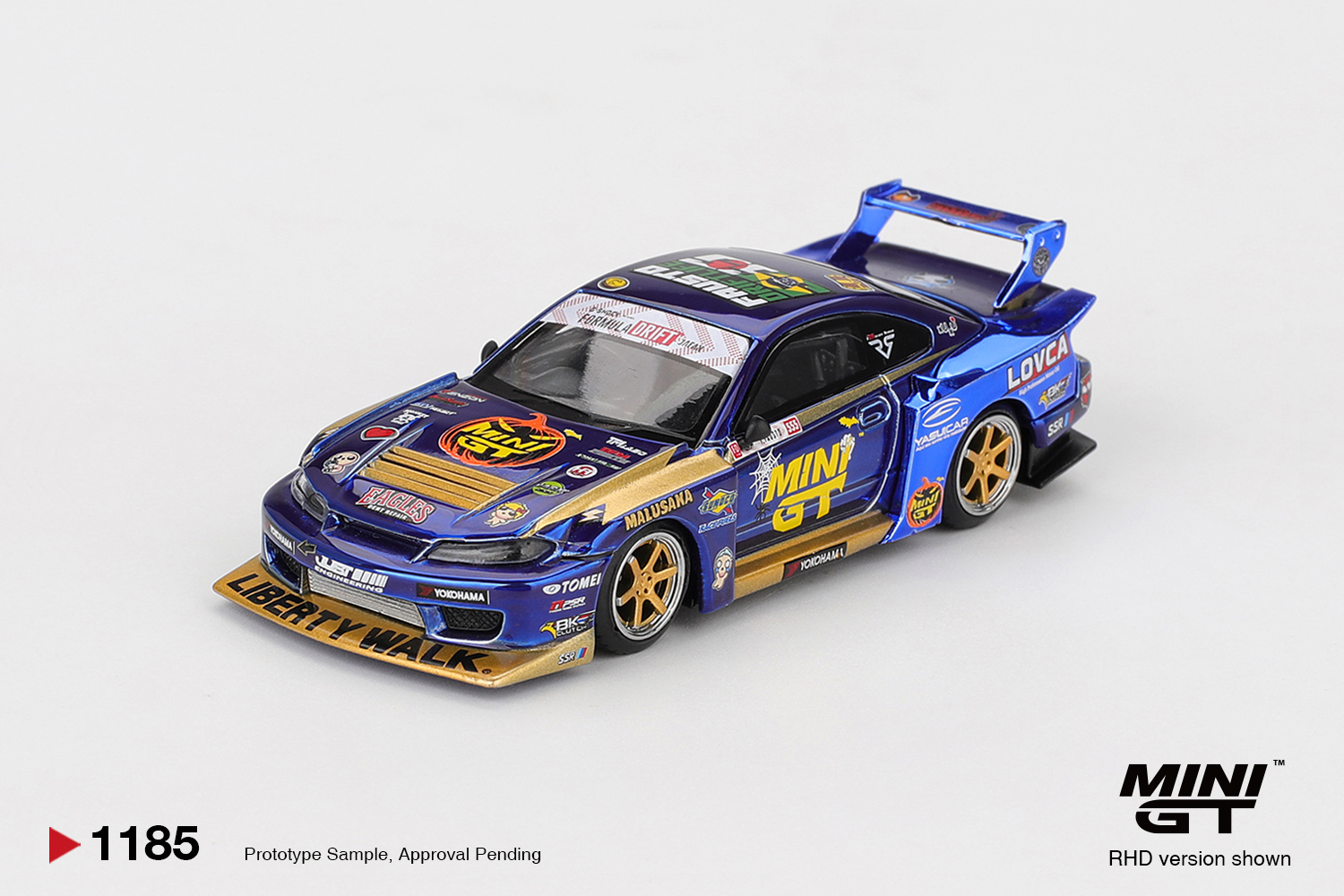 Mini GT 1/64 Nissan LB-Super Silhouette S15 SILVIA #555 Team MINI GT Liberty Walk 2025 Formula Drift Halloween Special - MGT01185-R