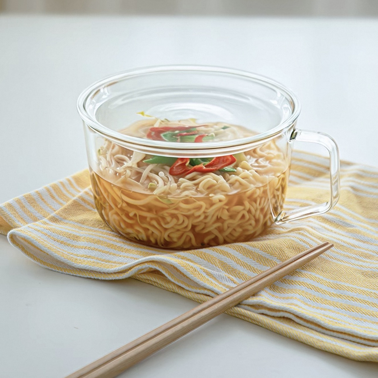 日本霜山耐熱玻璃即食麵杯