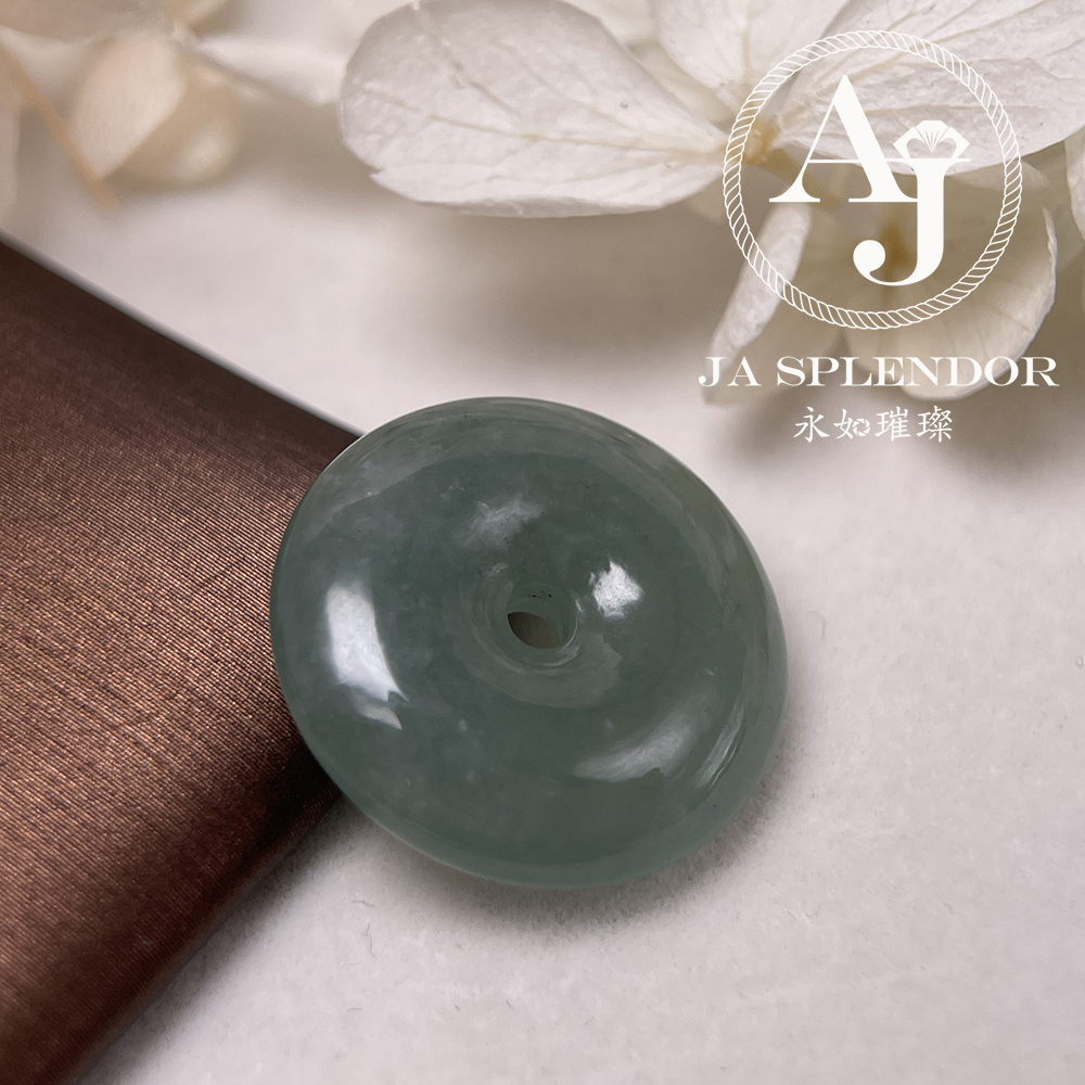 JN-180 天然翡翠A玉 高冰滿綠平安扣