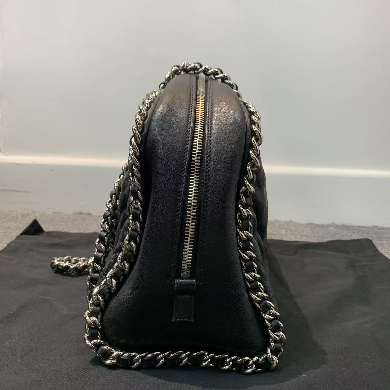 Chanel黑色羊皮餃子包 罕有大容量