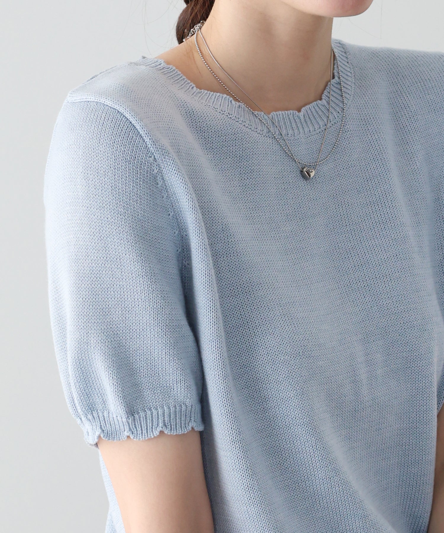 <JP> 扇形小曲邊薄針織 Top* 3色入 <預購>