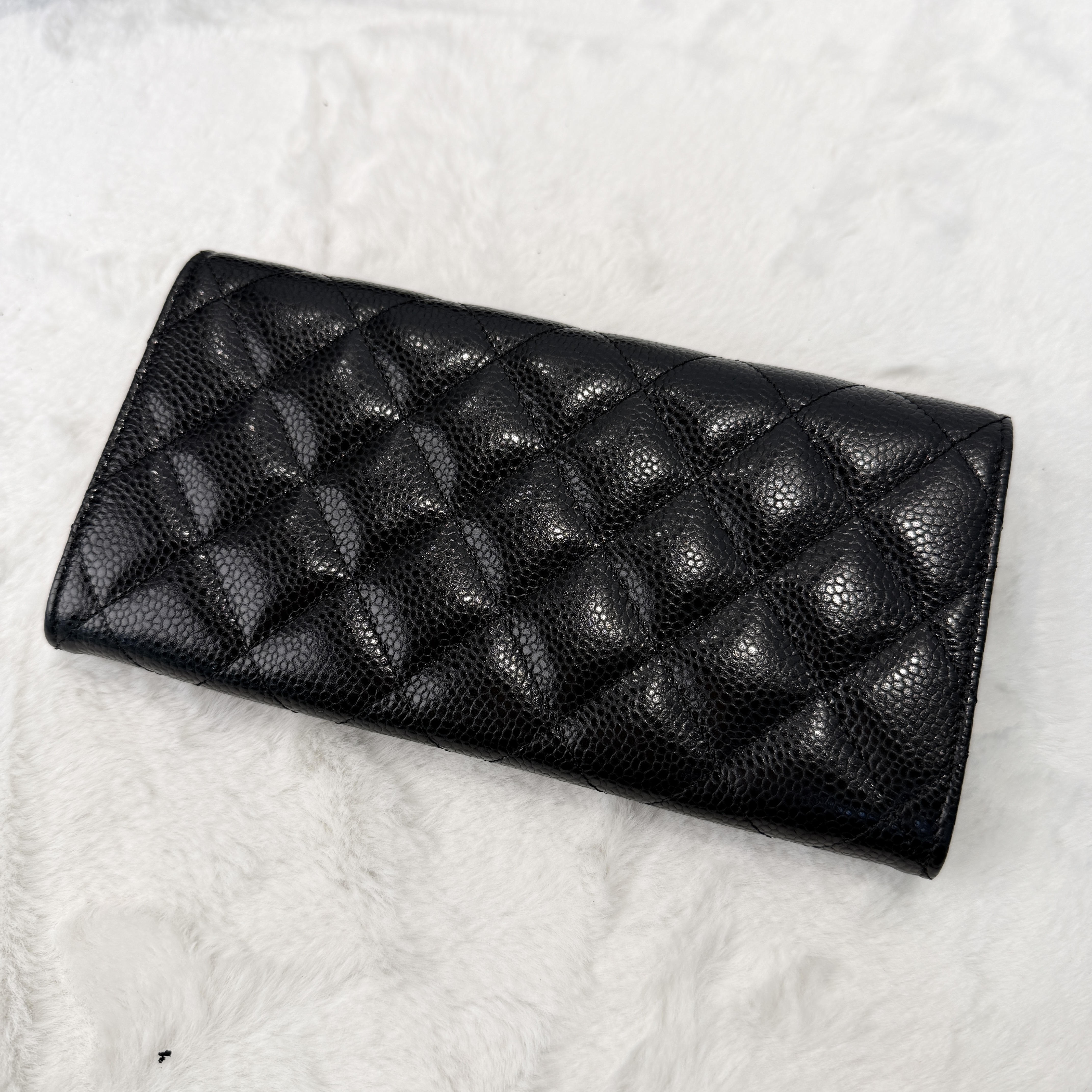 Chanel黑銀荔枝牛長銀包 wallet  超罕有荔枝紋