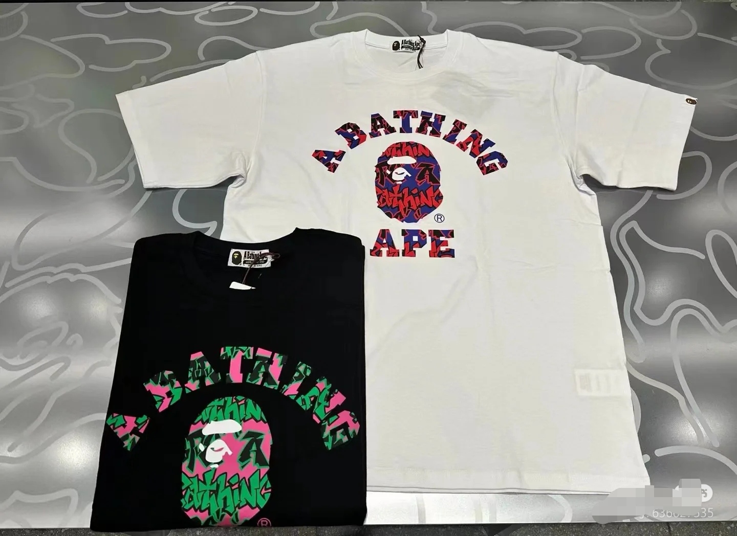 BAPE Graffiti Pattern College Tee