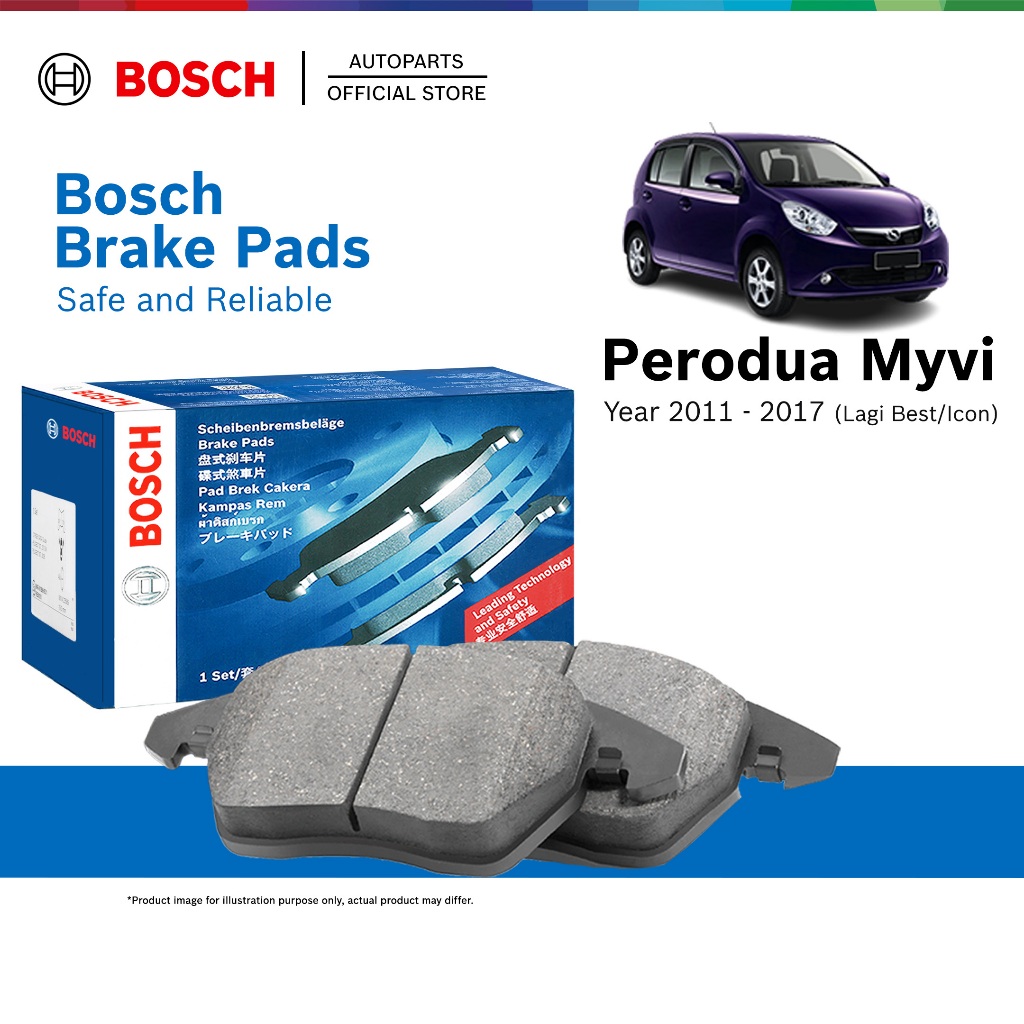 Bosch Front Brake Pads for Perodua Myvi Lagi Best | Icon (2011 - 2017) - 0986AB1070