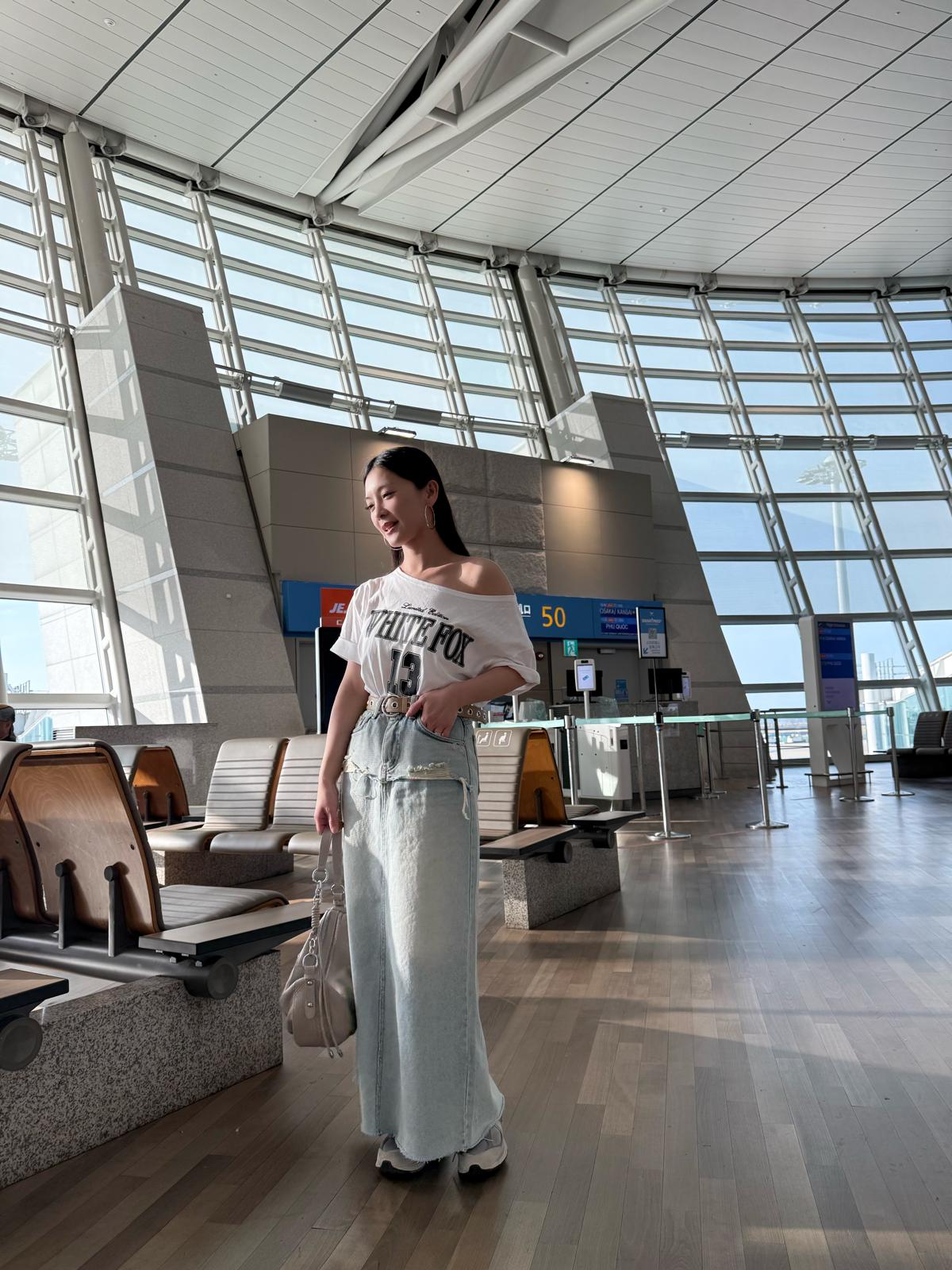 F24 假兩層牛仔裙