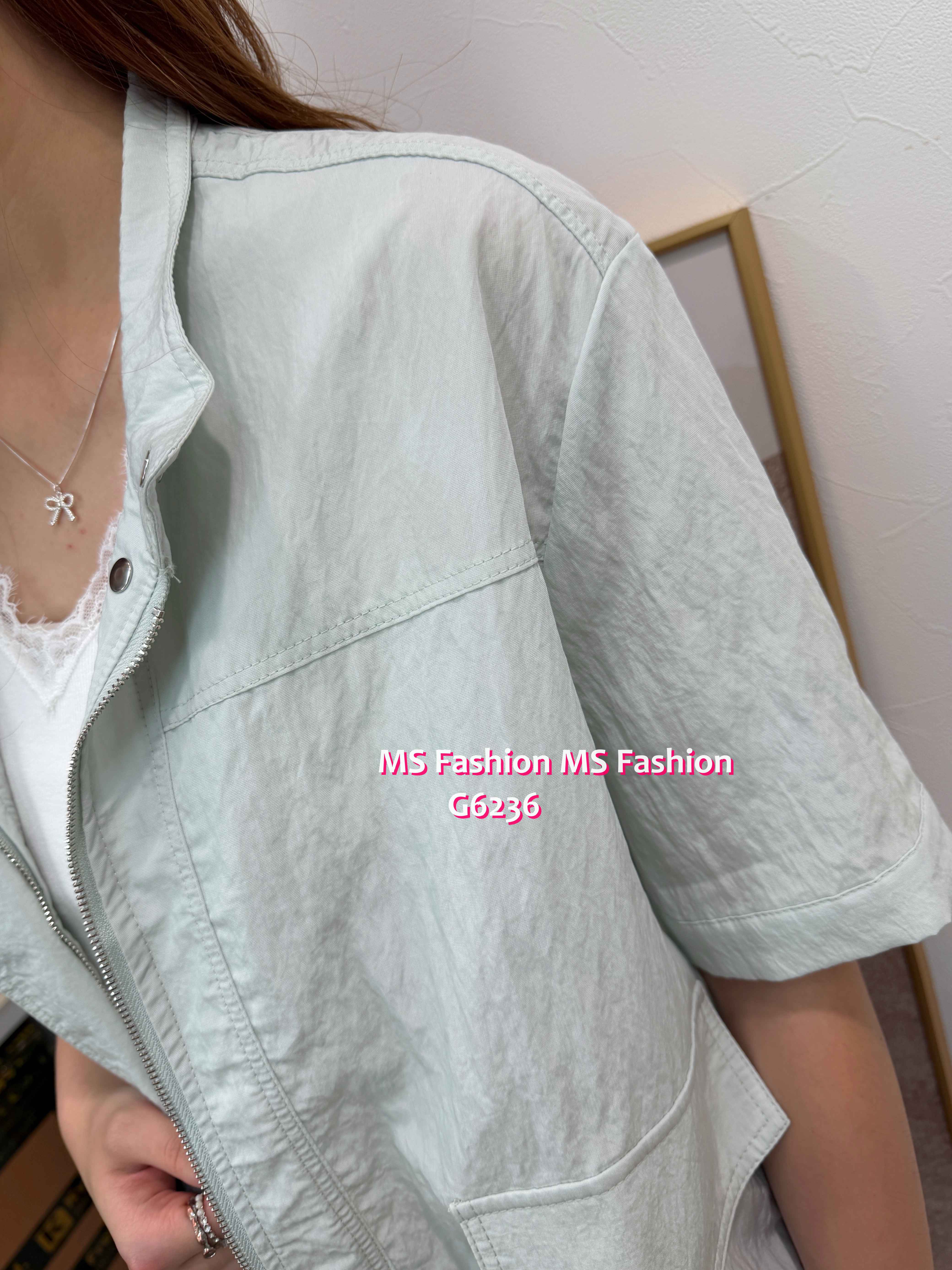 G6236 韓國🇰🇷薄料短袖風褸外套