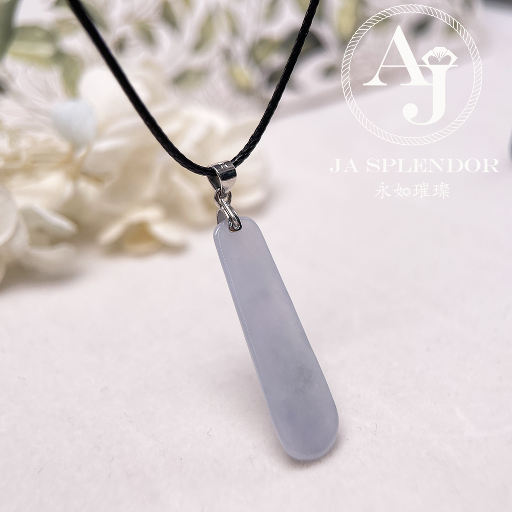 JN-1283 天然翡翠A玉 冰種紫藍平安無事牌吊墜