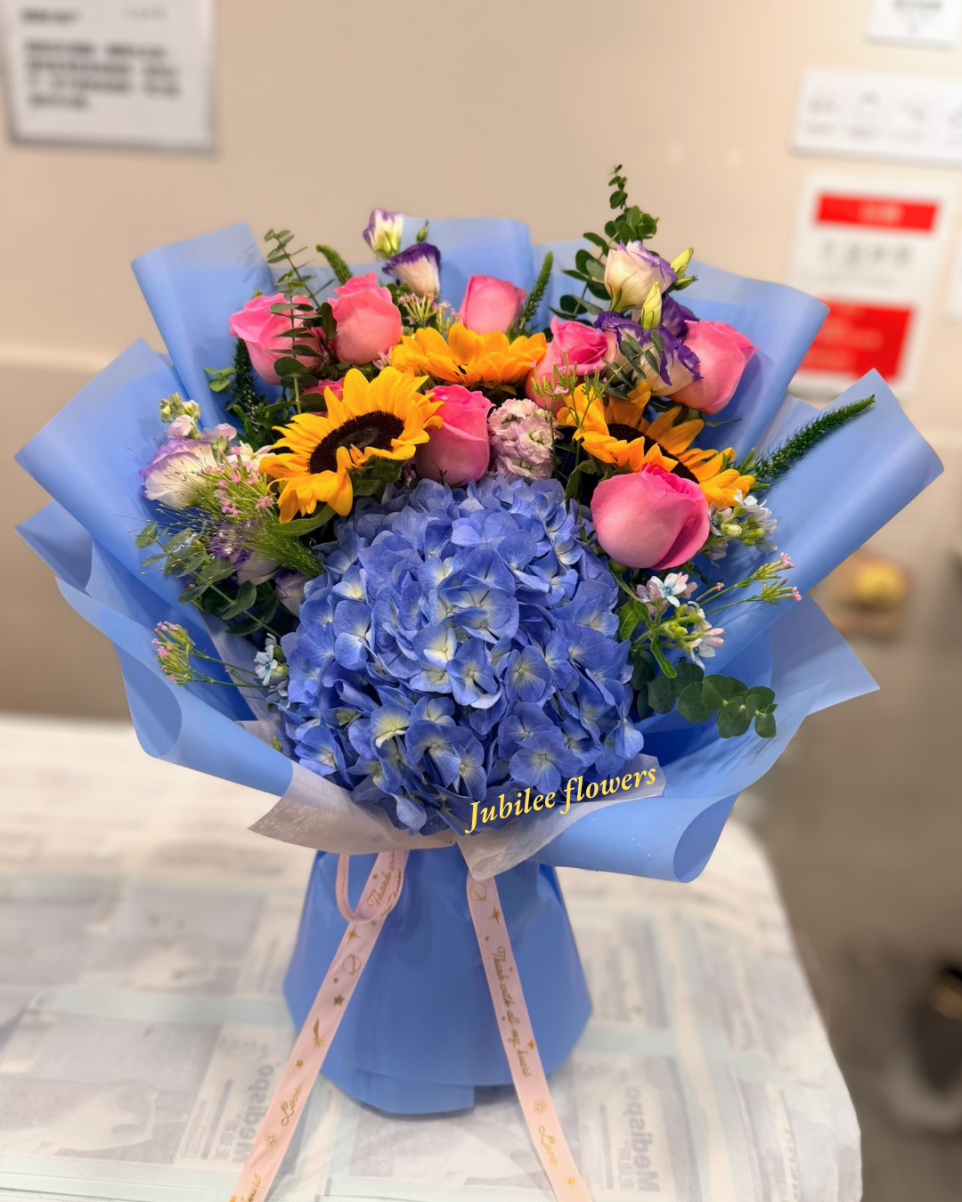 🌻向日葵 · 繡球 · 玫瑰花束