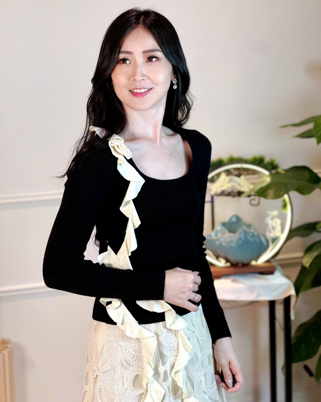 5109 Kristin Long Sleeve with Ruffle Blouse