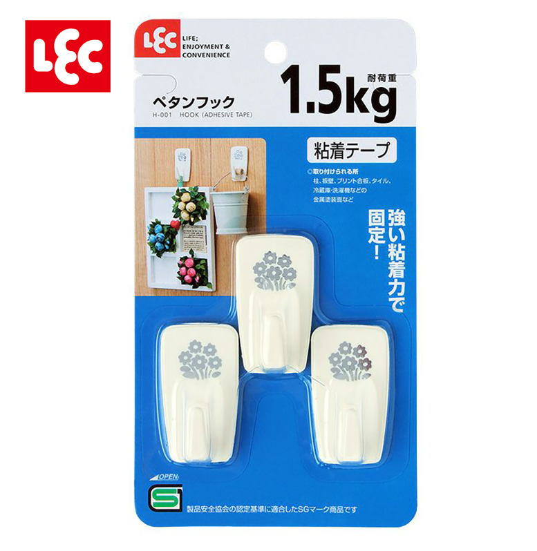 H001/三件裝膠貼掛勾1.5KG/LEC