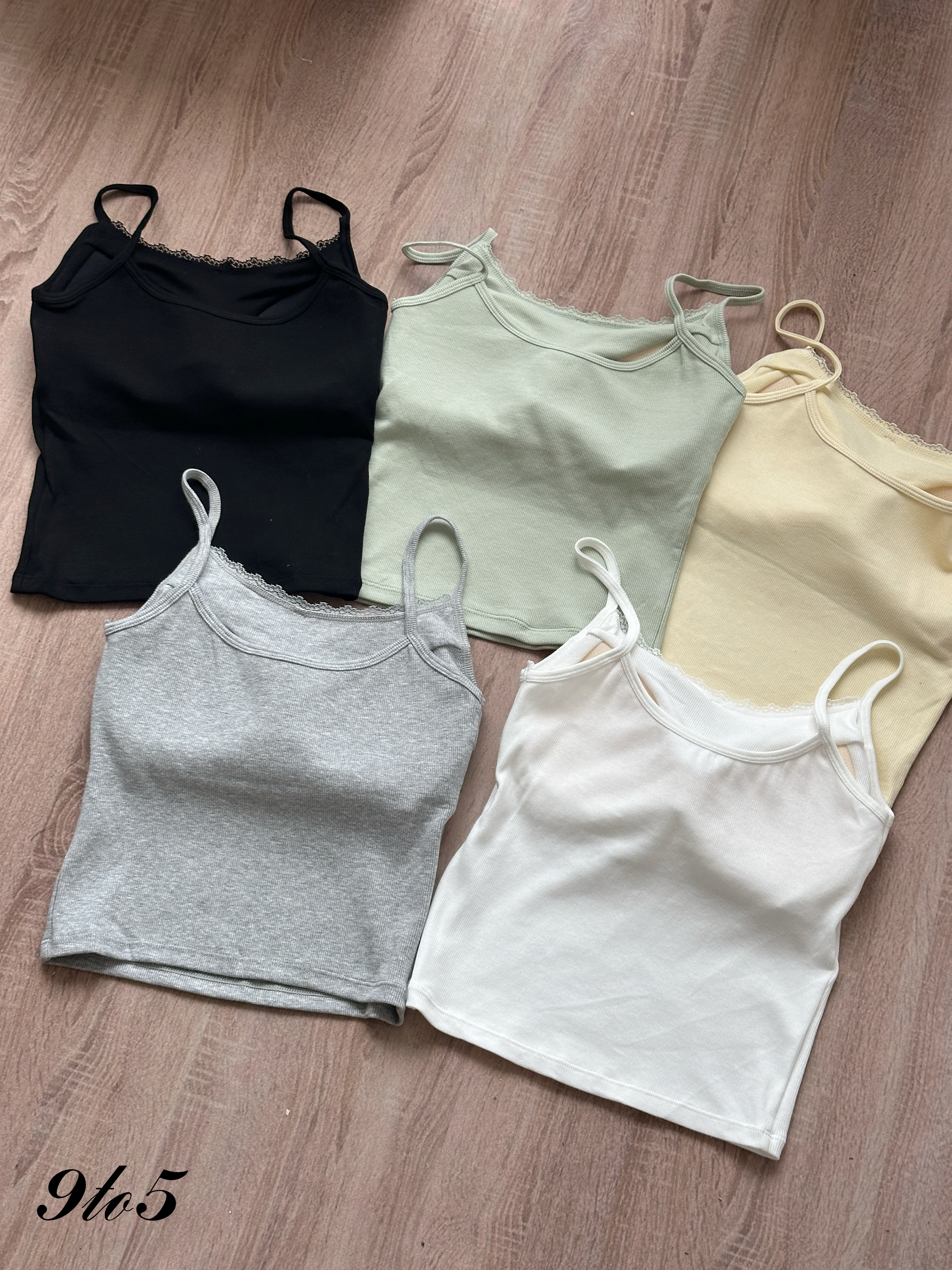 T4348 Ribbed Camisole Bra Top - 5 Colors 