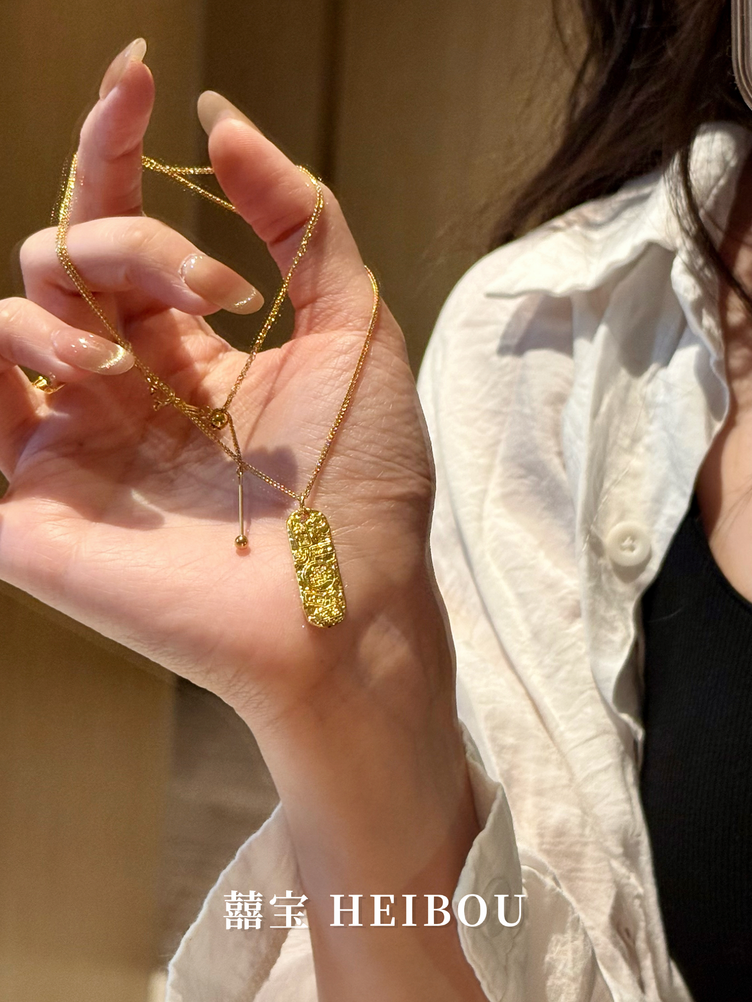 【无氢5D】碎碎冰吉言金牌-吊坠