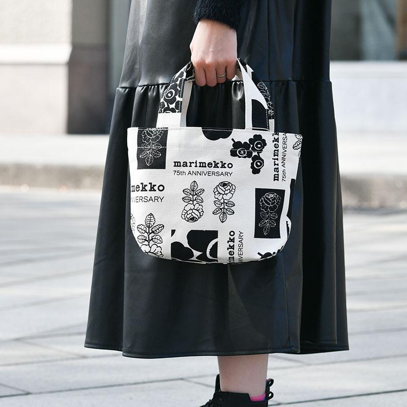 🆕【⭐訂購⭐】🌀 🇯🇵 日本直送 #日本限定 #marimekko Nyytti 75周年限量版Tote bag(黑色 x 白色)🌀 [ELID-0226][261030]