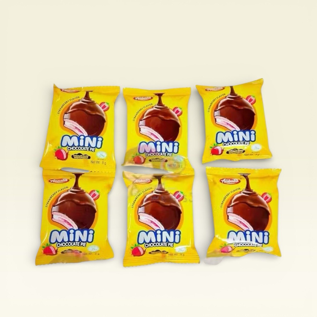 30pcs Alibaba Mini Chocolate Pie chocolate coated sandwich biscuit (Strawberry flavour)