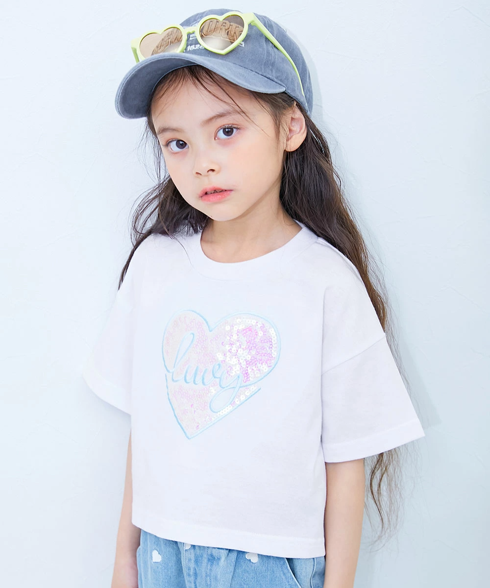 🆕【⭐訂購⭐】  🇯🇵日本直送 🌀愛心閃片刺繡 短袖Tee［3款選］🌀 [ELCA-0081][260410]