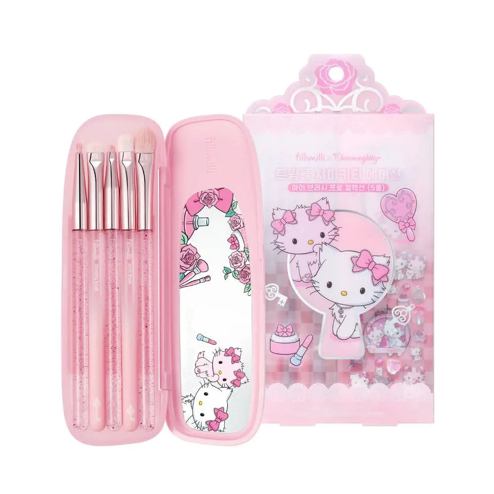 （約5月頭到貨）🇰🇷韓國人氣 Fillimilli x CharmmyKitty 女士眼影掃一套5枝💕