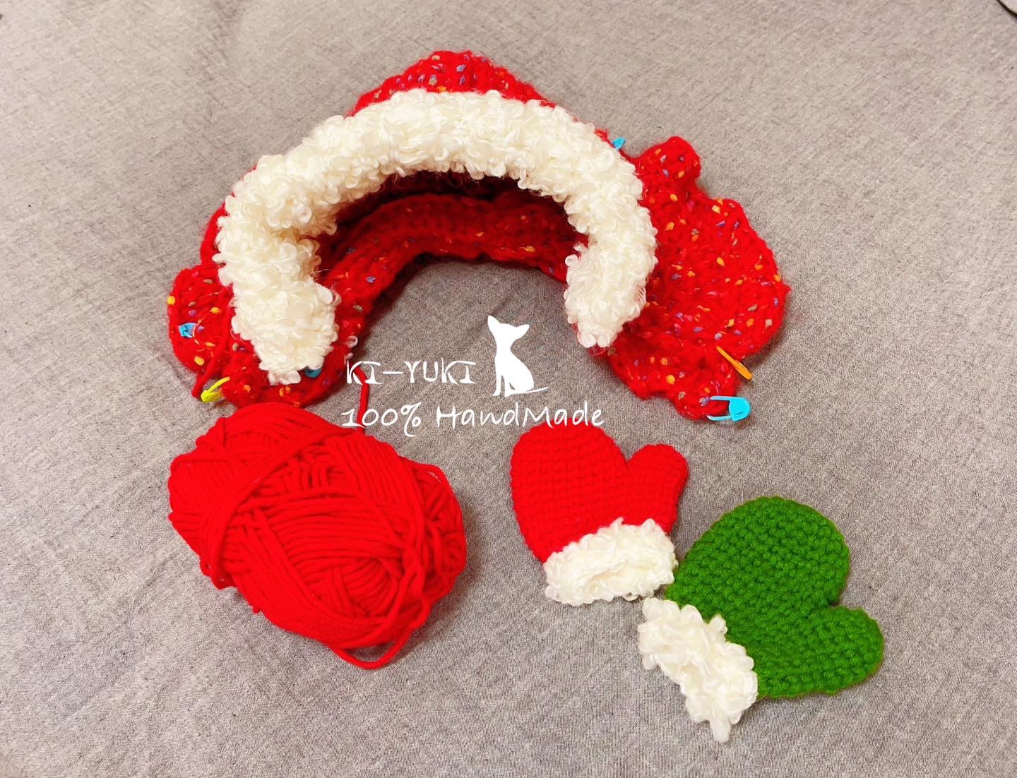 原創設計 毛冷編織作品 短版連帽斗篷（頸後有扣位洞）