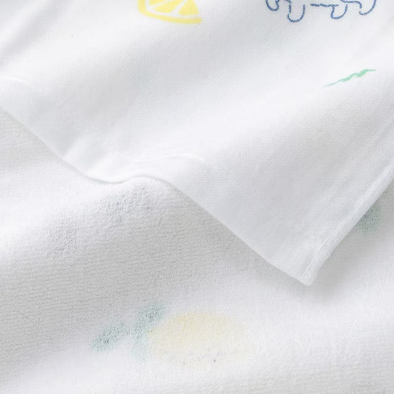 【日本製】可愛動物圖案 雙面紗布+毛巾布純棉浴巾 (60×120cm) — 柔軟、吸水、防噏味！