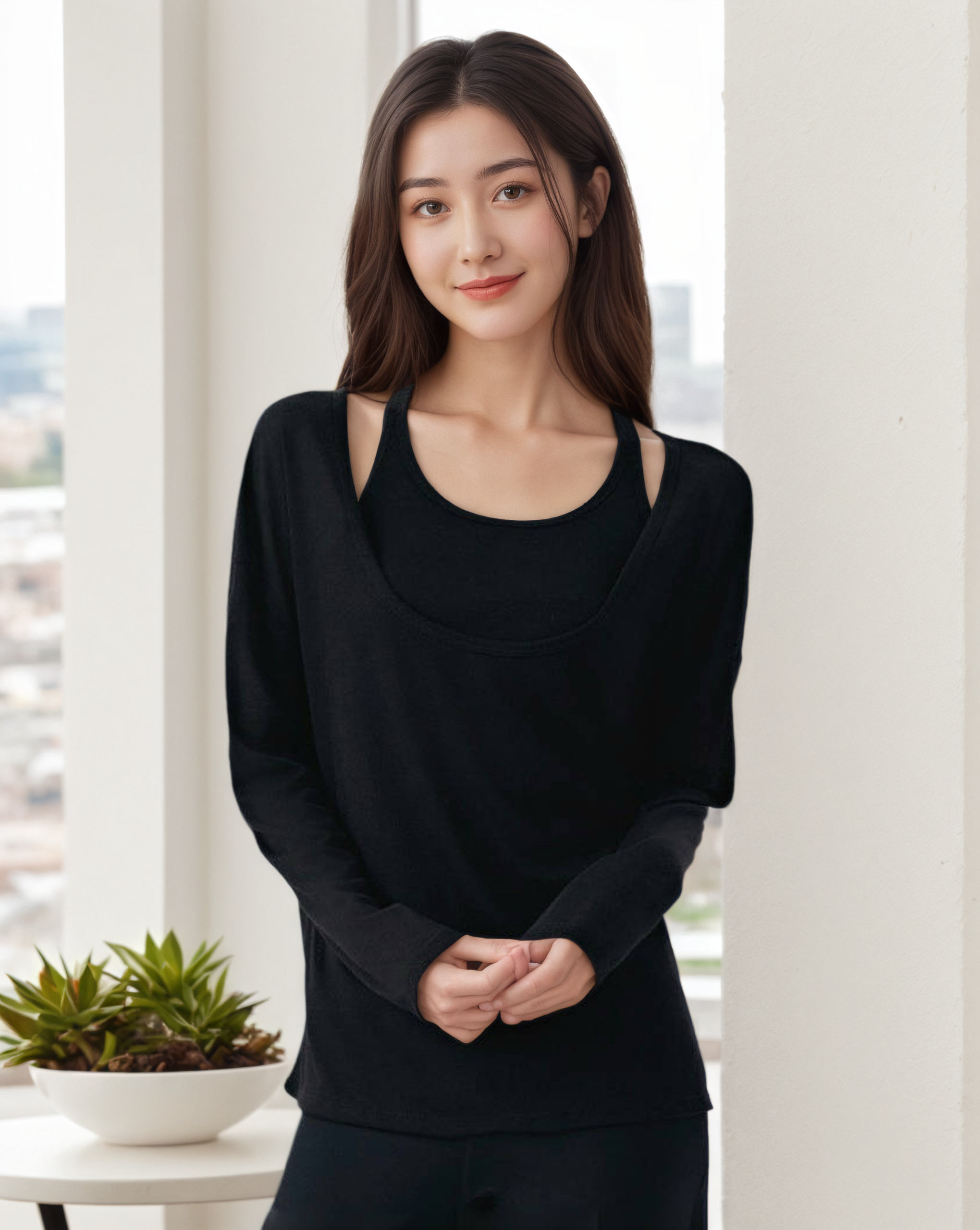 長袖罩衫運動背心疊穿兩件套