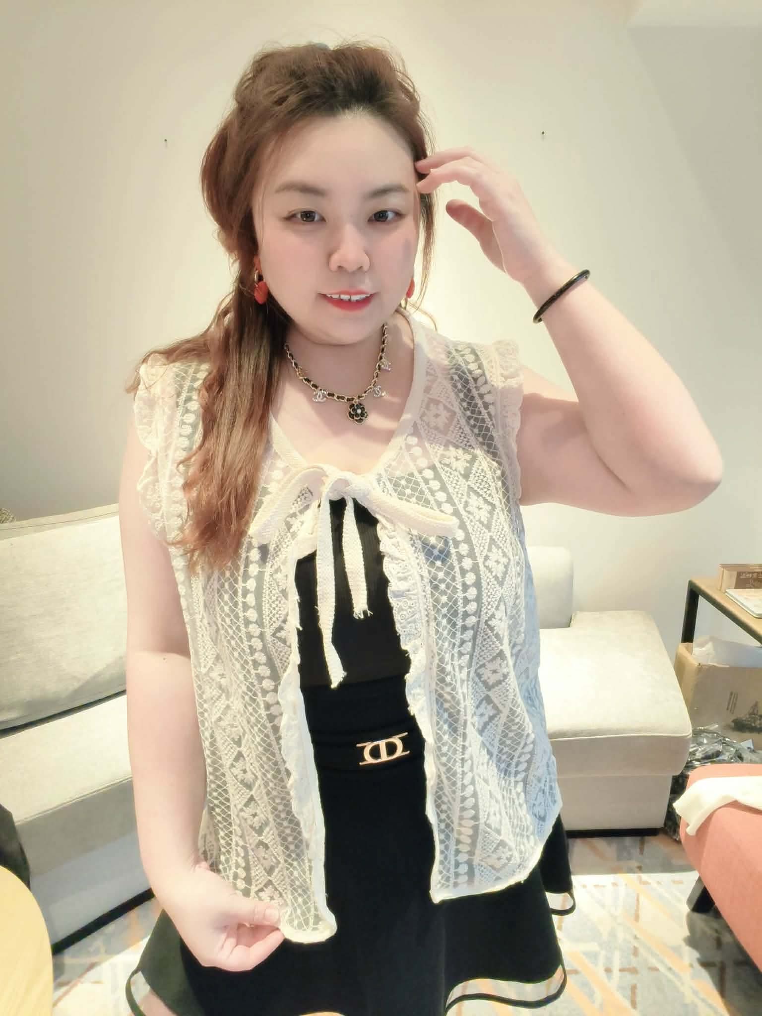 YPB05 W793 全蕾丝绑带马夹外套（⚠️不包括内搭）