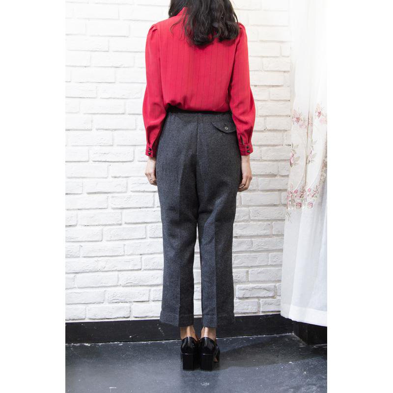 Vintage Korean 1940s Style Wool Worker Pants/Trousers-Waist 27~31"(FS014)