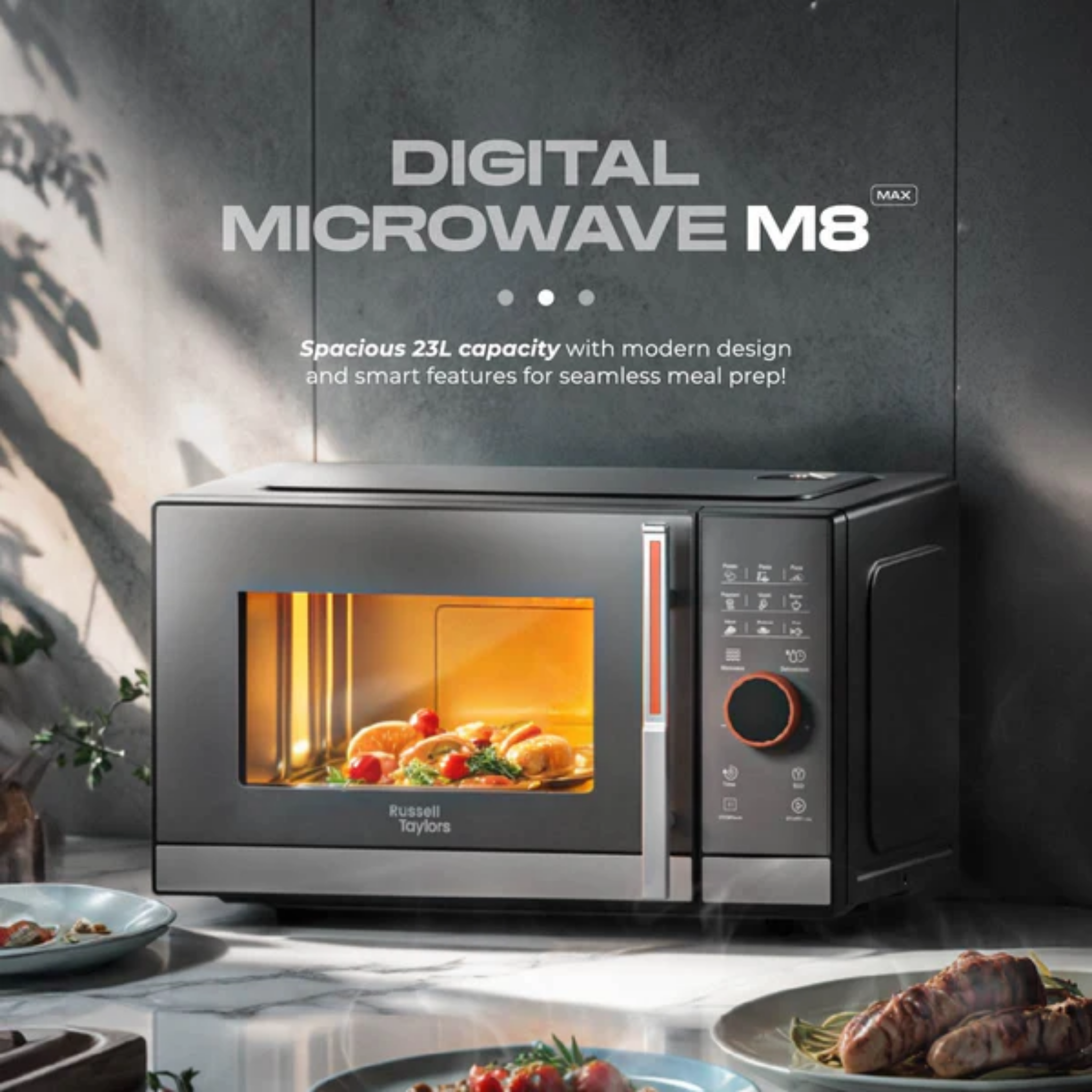 Russell Taylors 23L Digital Microwave Oven (M8)