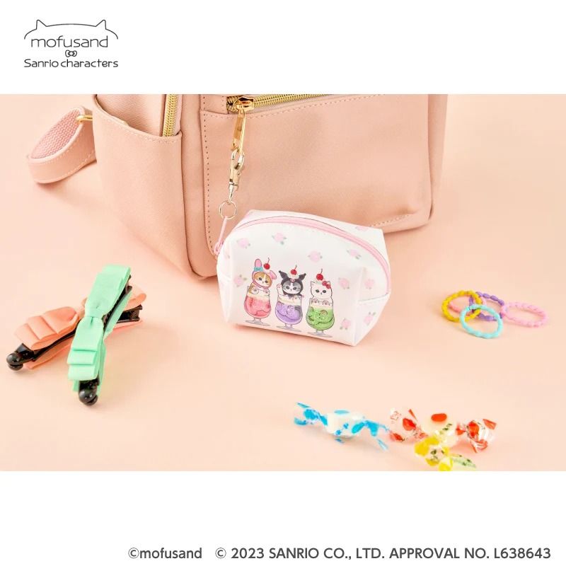 現貨 日版 鯊魚貓 mofusand x Sanrio Characters 梳打汽水匙扣收納包
