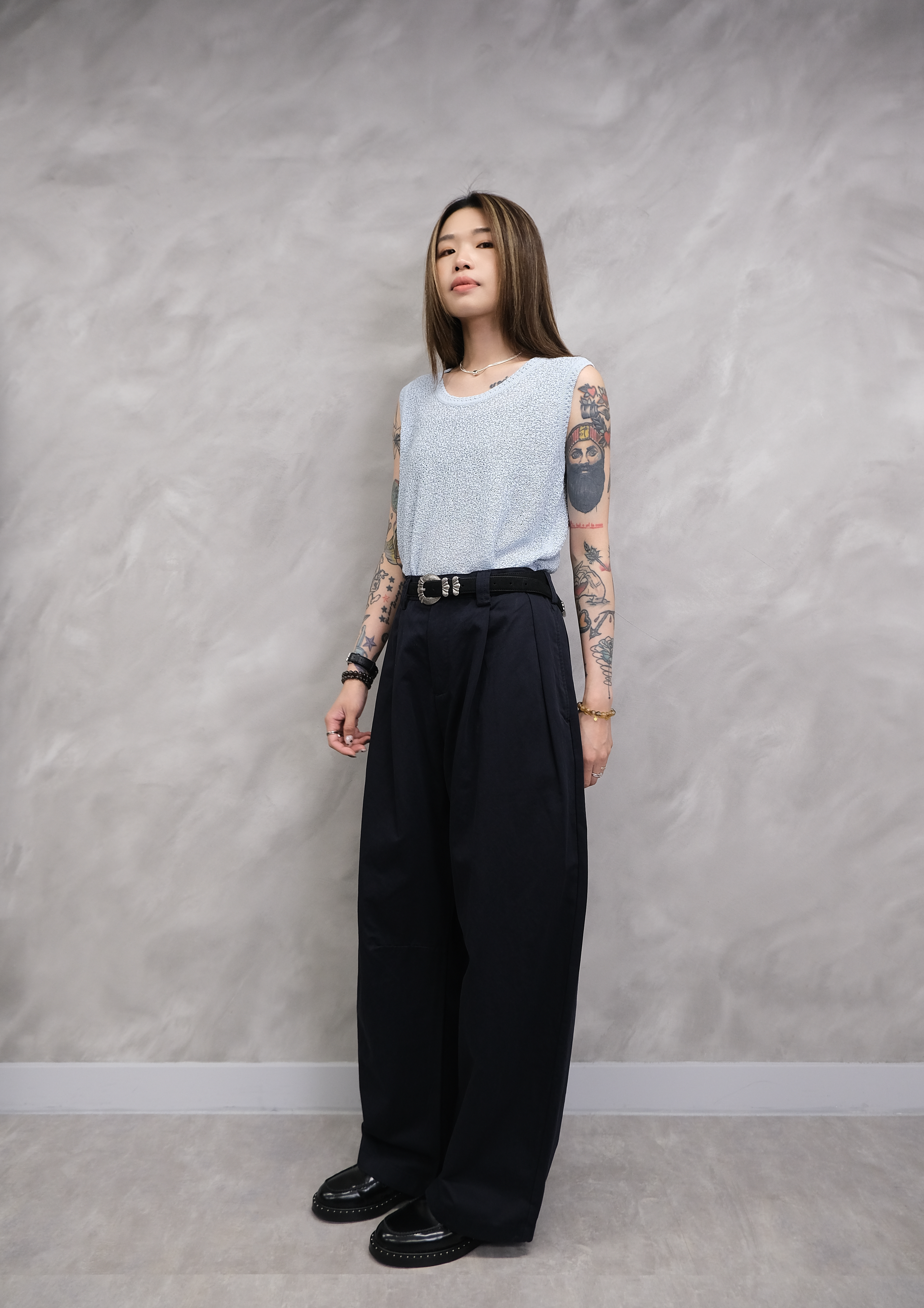 Vintage suede leather belt #be11