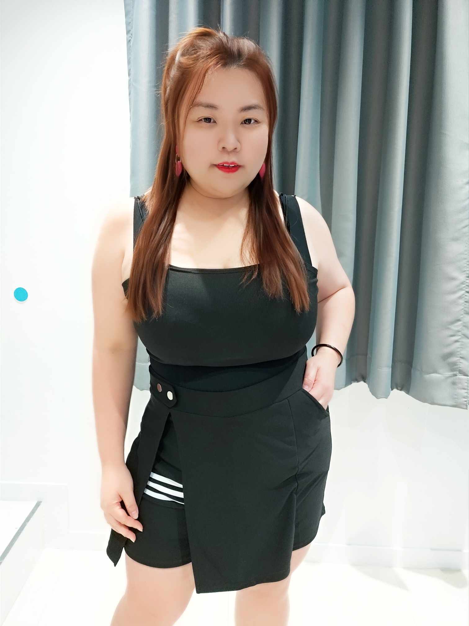 ENB04 PP05 边三白线前裙后裤裤裙