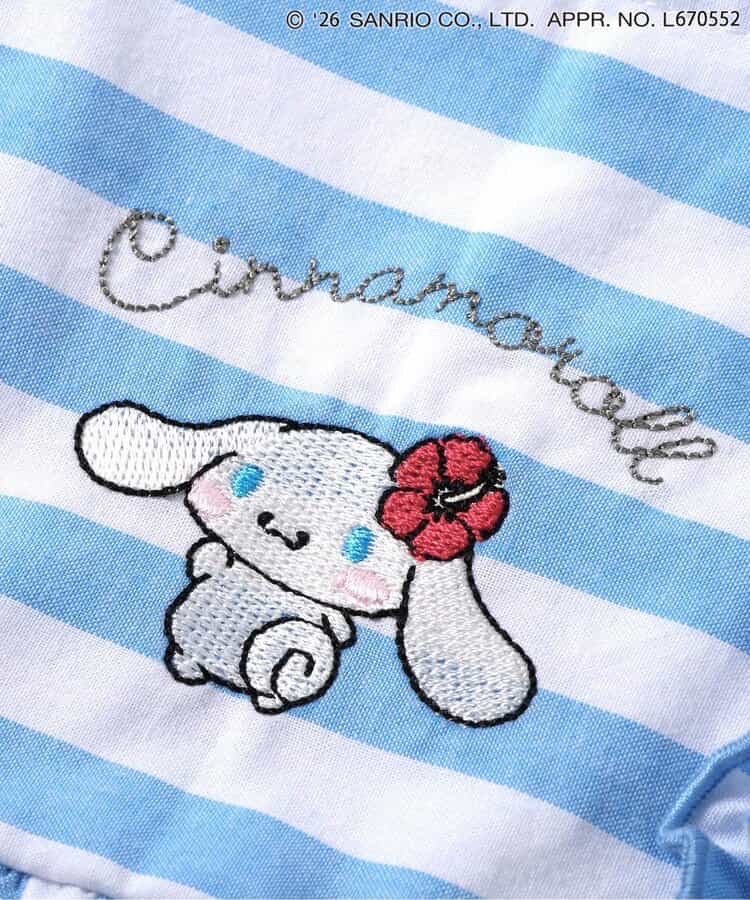 🇯🇵預訂 日本直送🇯🇵Apres les cours x Sanrio系列兩色人物刺繡蕾絲花卉荷葉邊條紋上衣