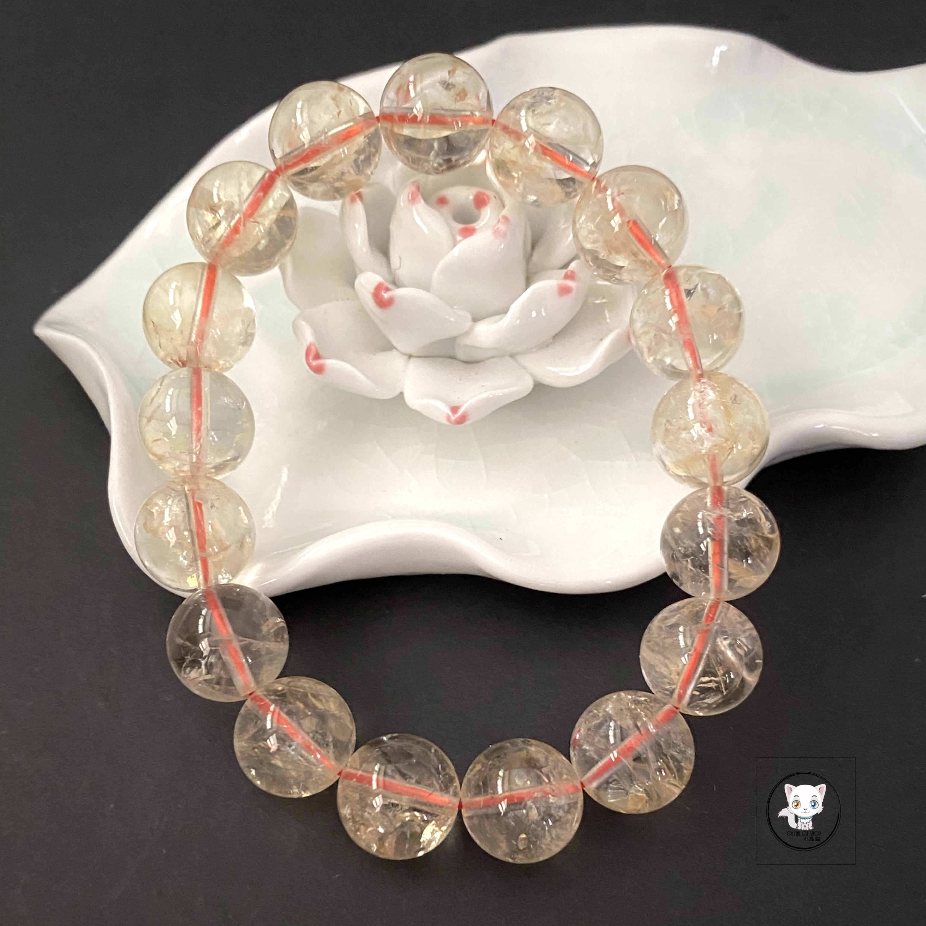 天然黃水晶手鏈 12mm