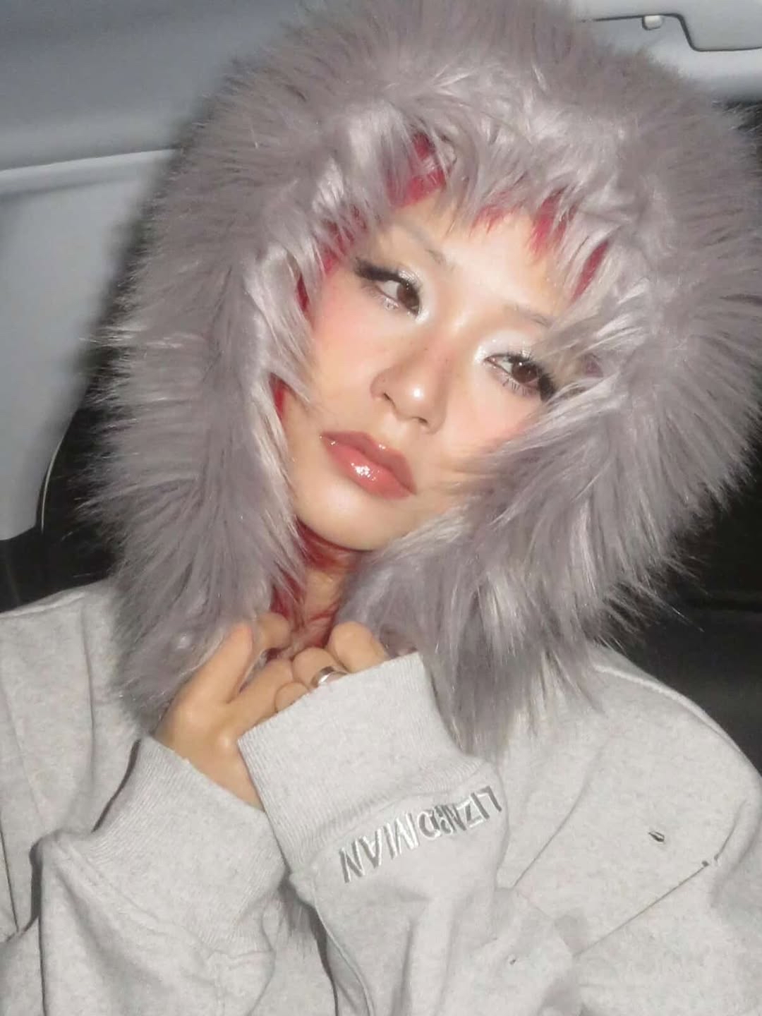 GREY FURY HOODIE ZIP 