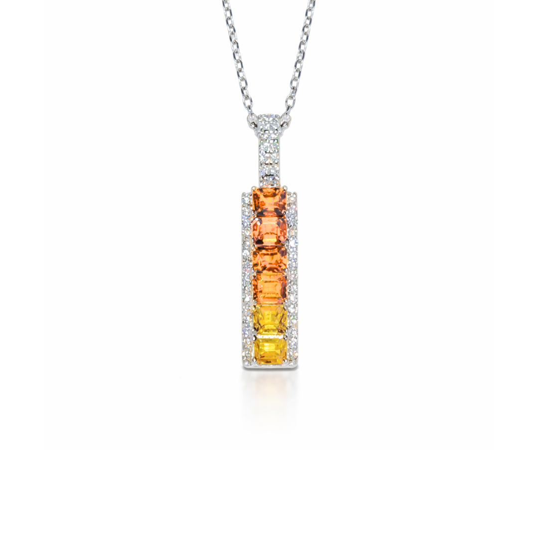 「火耀水龍玄晶・碎石條頸鏈」｜隨身風水法陣｜高訂天然彩色藍寶石系列