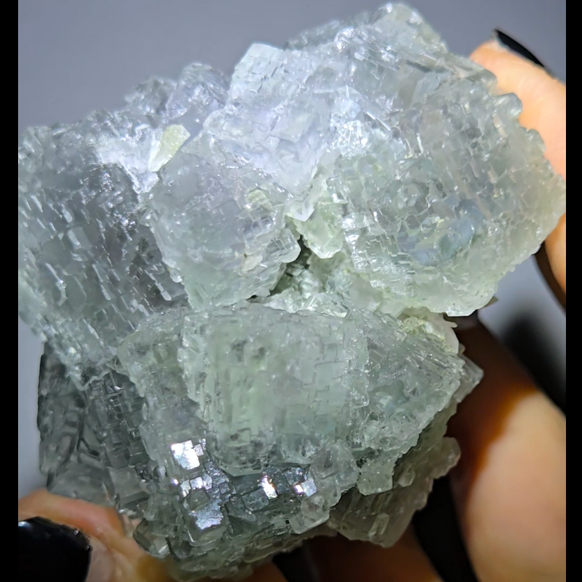 QR code cubic fluorite from Xianghualing - FL341