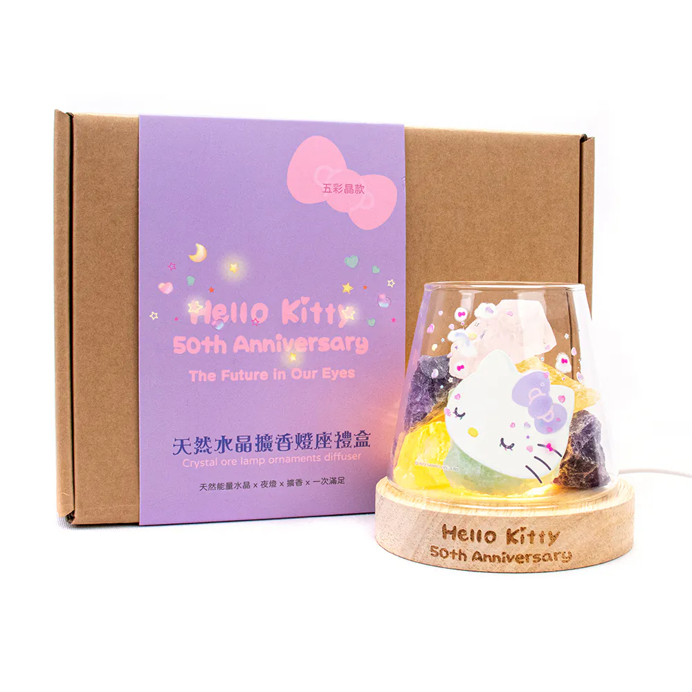 🇹🇼台灣超商限定 Hello Kitty 50th 天然水晶擴香燈 
