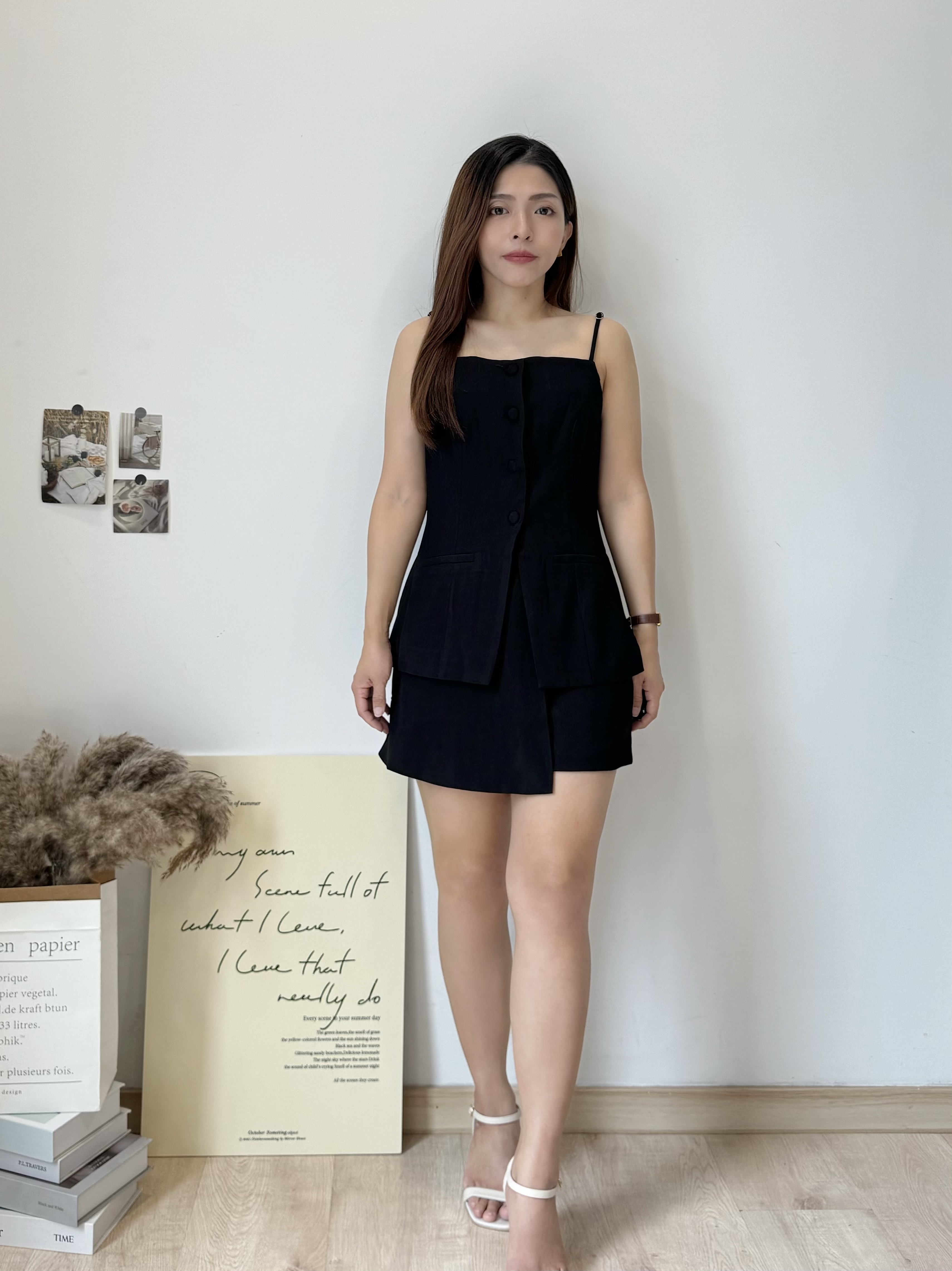 French Tailored Cami Set 法式收腰吊带西装裤裙套装 ( 3 colours )