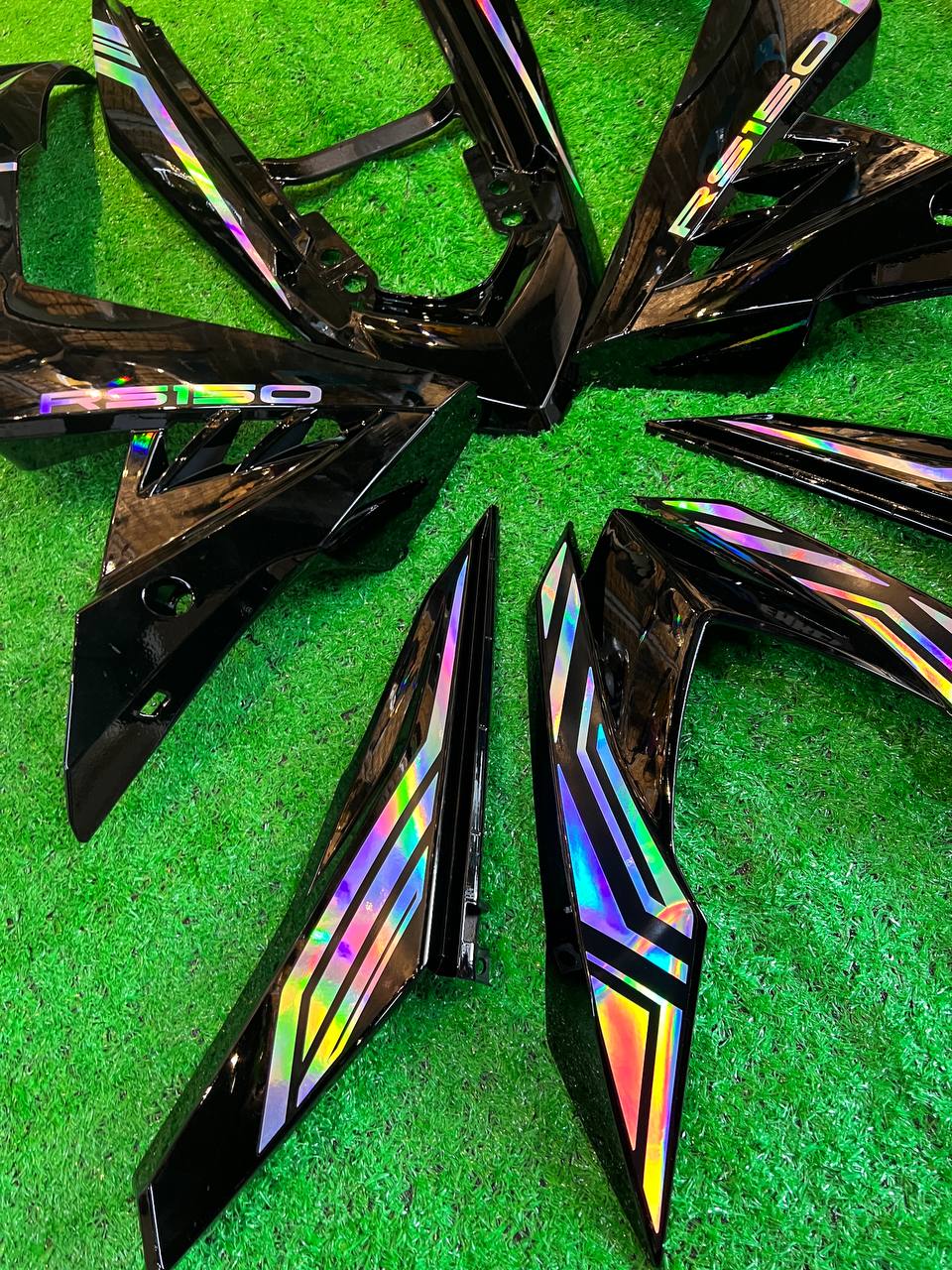 Honda Cover Set RS150 Hijau Lumut Line Chrome / Hitam Line Chrome  