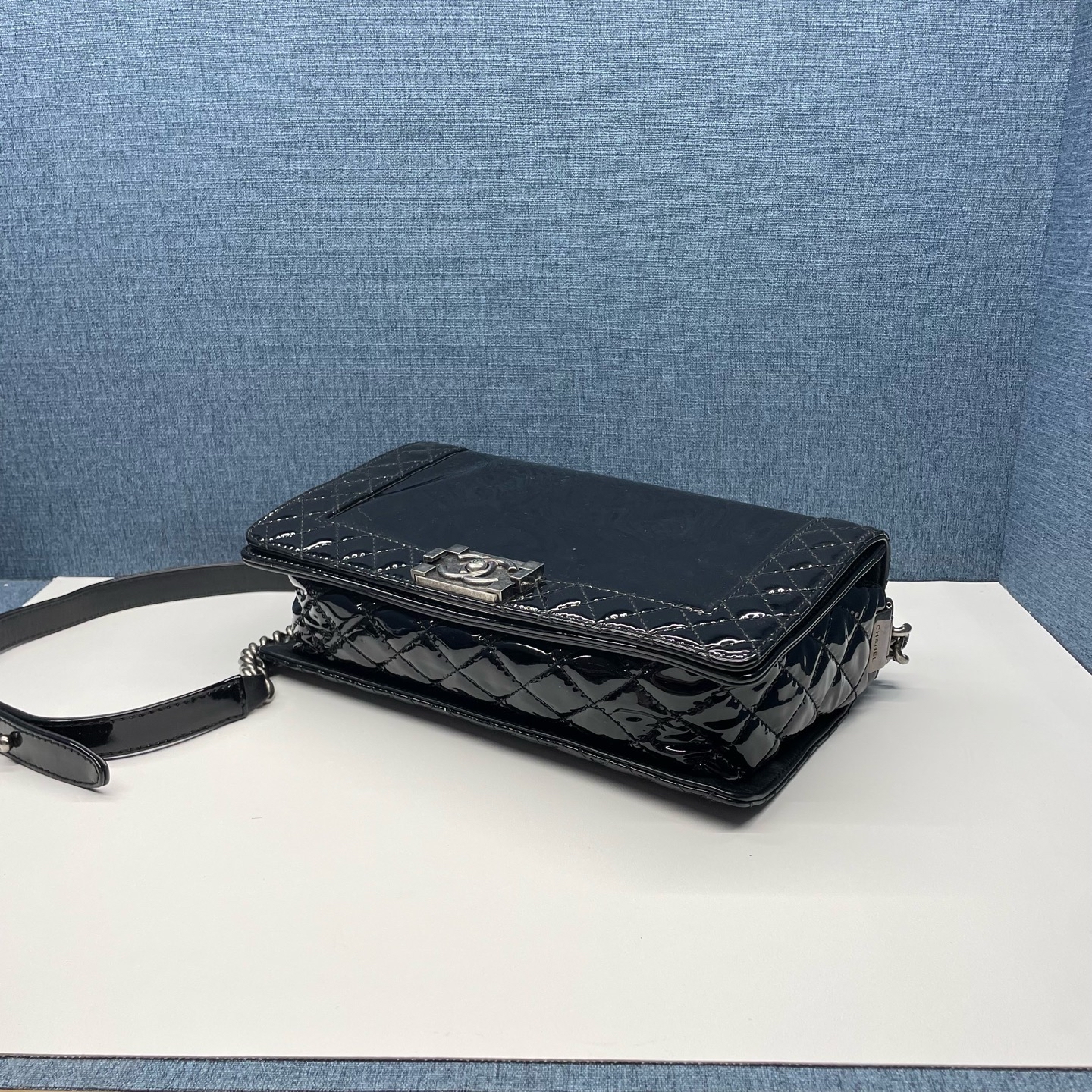 【預訂貨品】Chanel黑銀漆皮Leboy