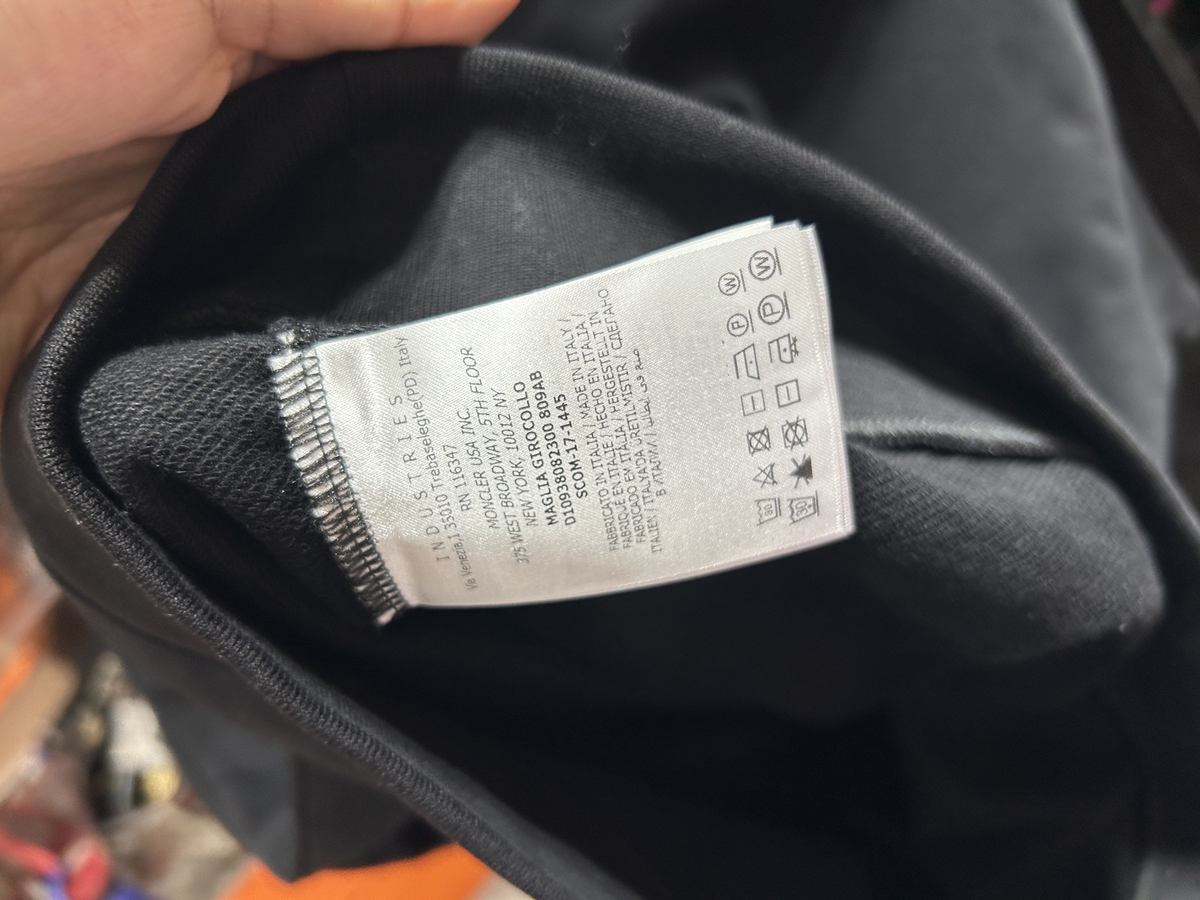 Moncler 黑色長袖 Hoodie 100%Authentic
