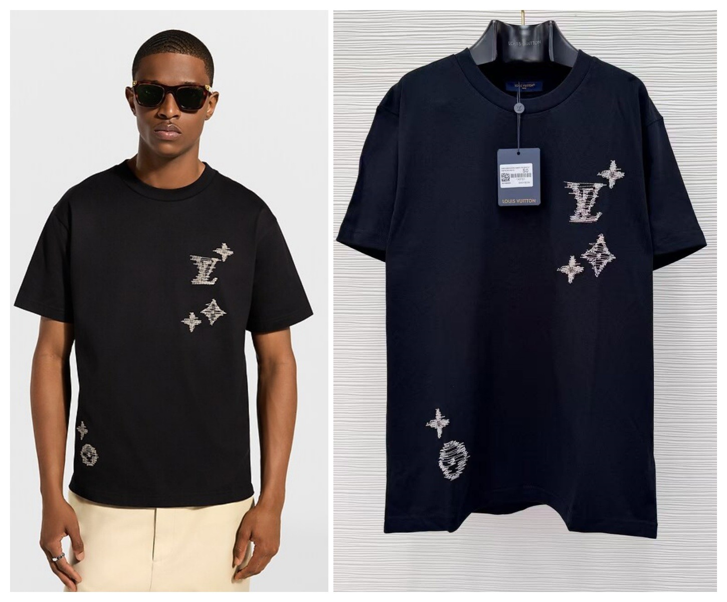 【原單】LV Embroidered Signature Short-Sleeved T-Shirt 刺繡簽名短袖Tee