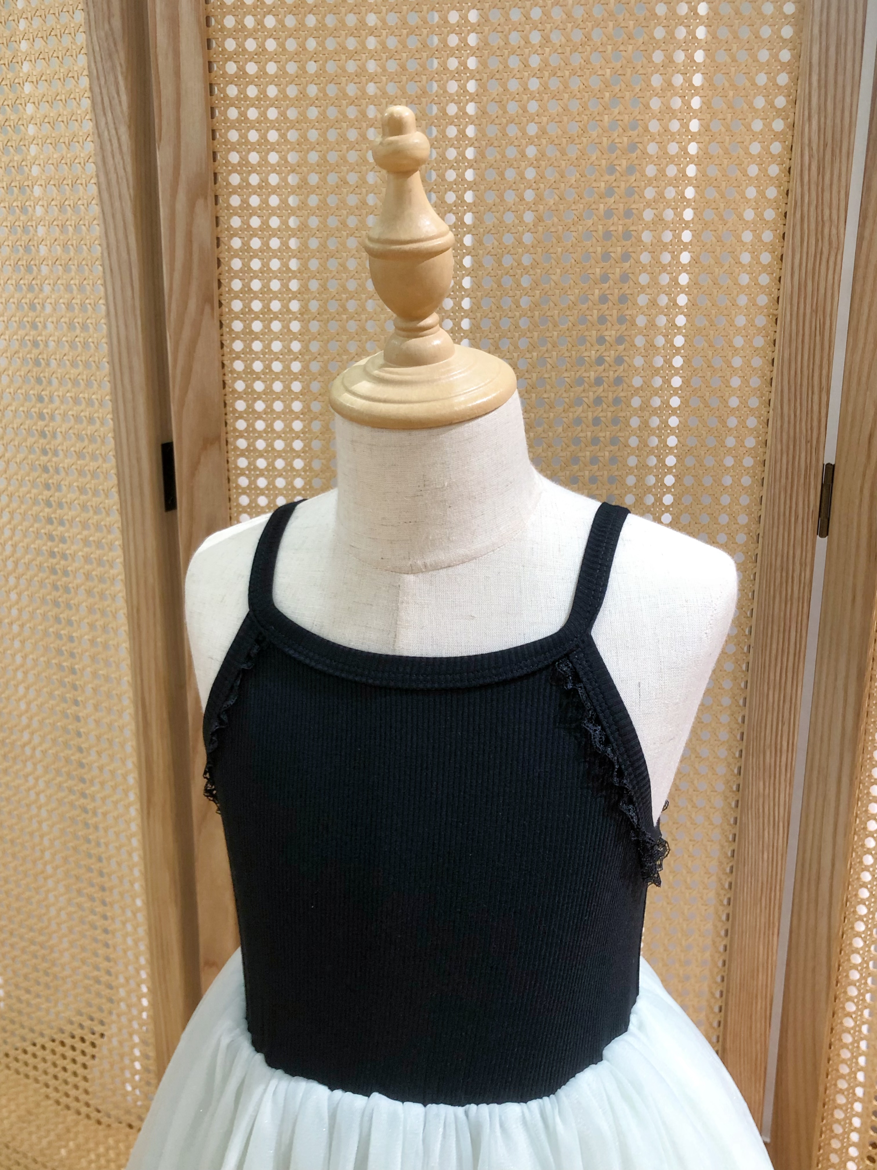 Ribbed Tank Top with Tulle Skirt Dress