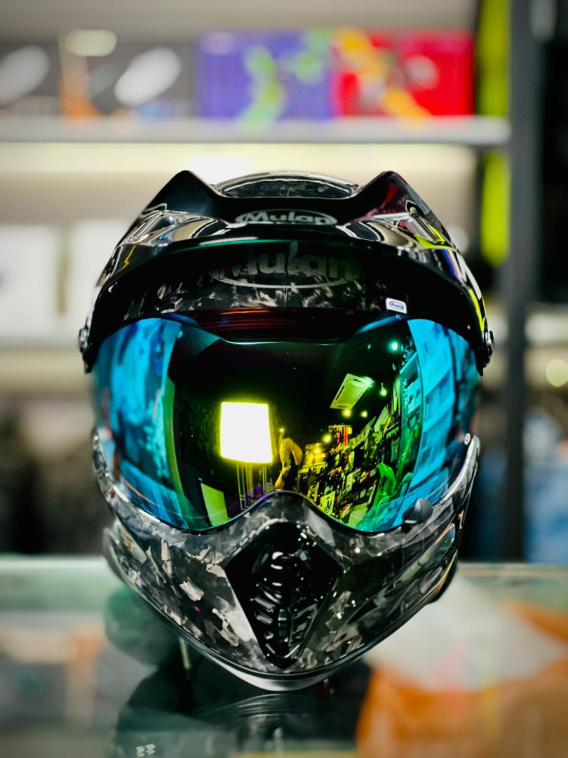 MULAN 739 FORGE CARBON Adventure Helmet | Bulletproof Kevlar | Photochromic Visor | ECE Approved | Touring Ready