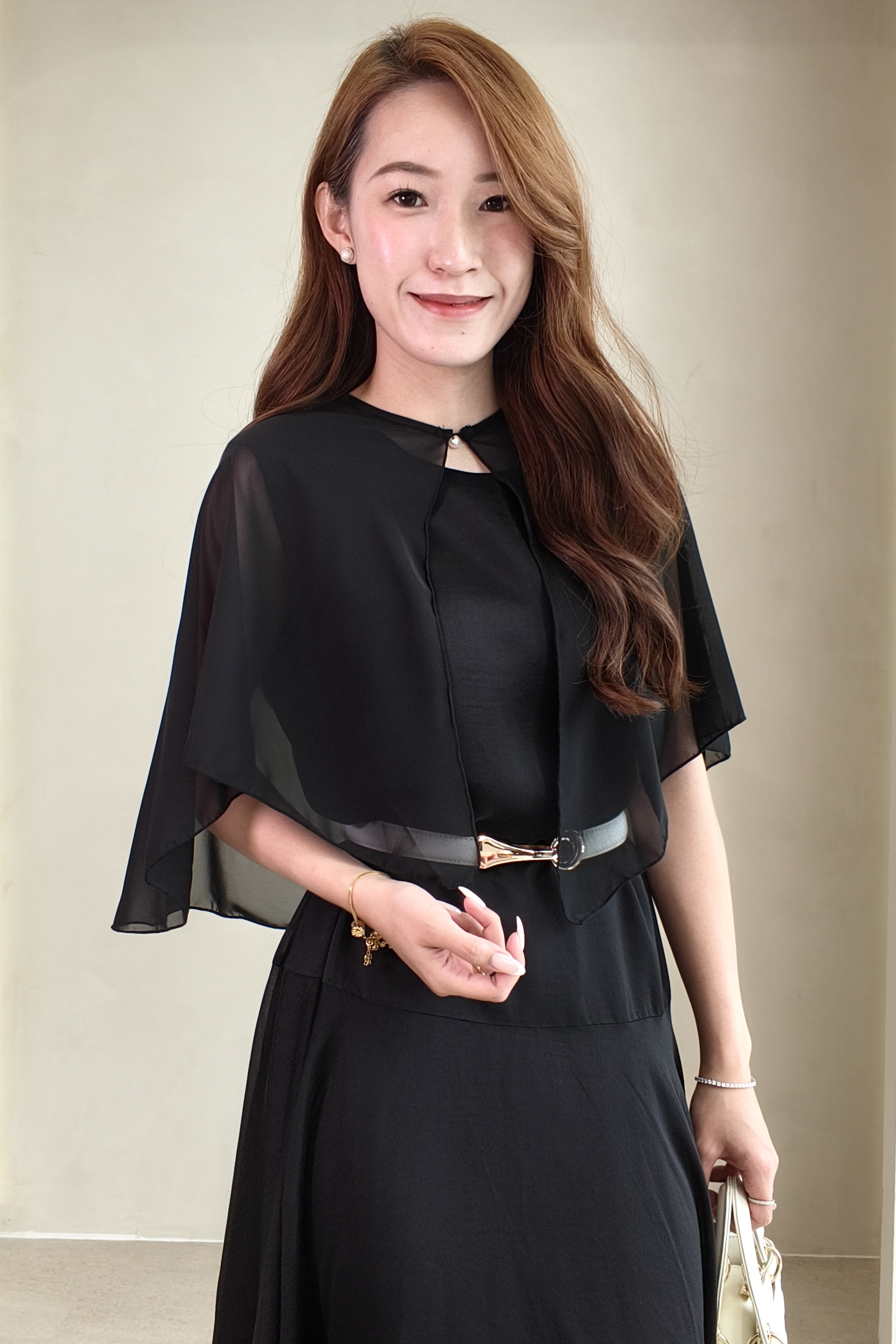 R3033 Celeste Chiffon Cape Cardigan