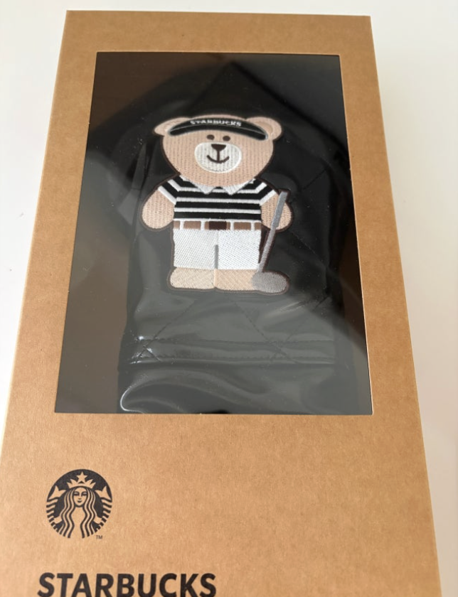韓國 Starbucks 星巴克 高爾夫球系列 極簡黑白 高爾夫球桿頭保護套｜Golf Driver Cover