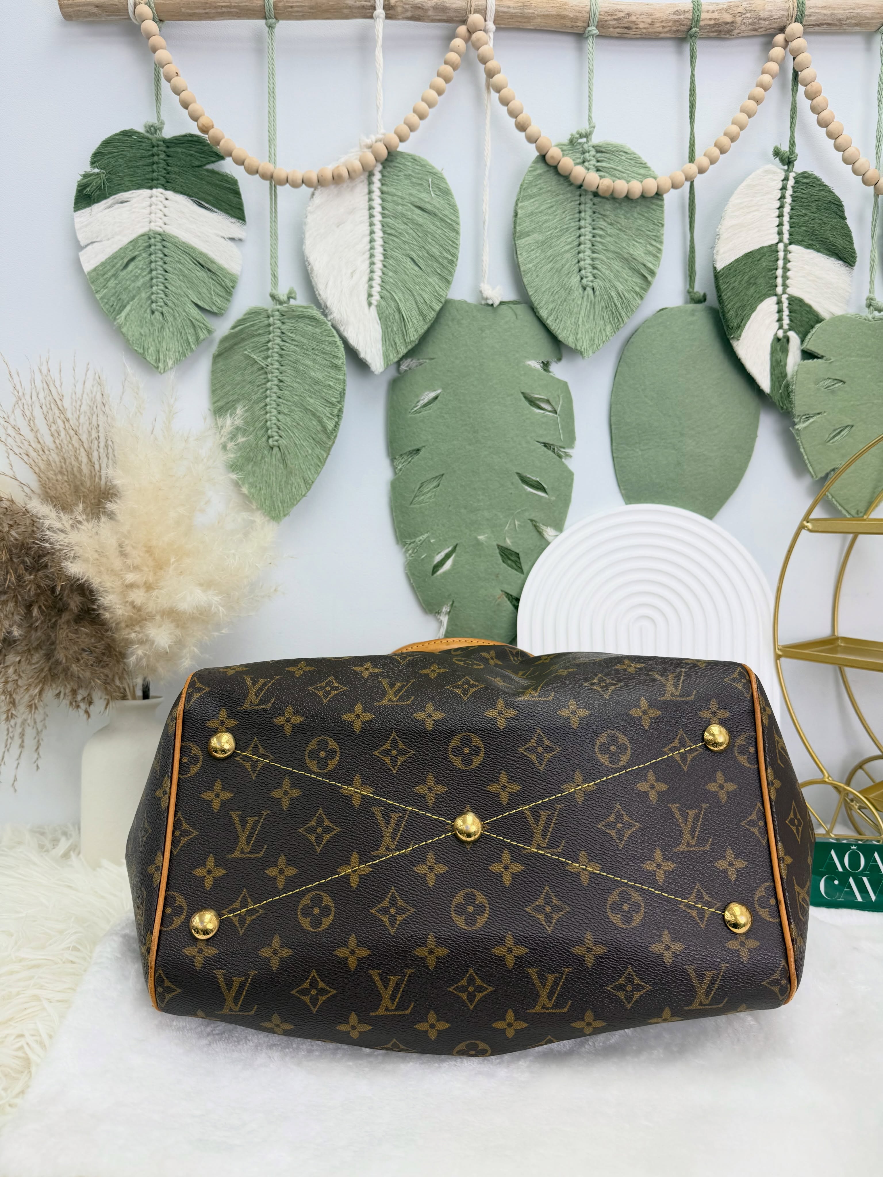 Lv👜 PRE OWNED 🛍️啡色老花 Tivoli GM size餃子袋  有塵袋 🥟🤎