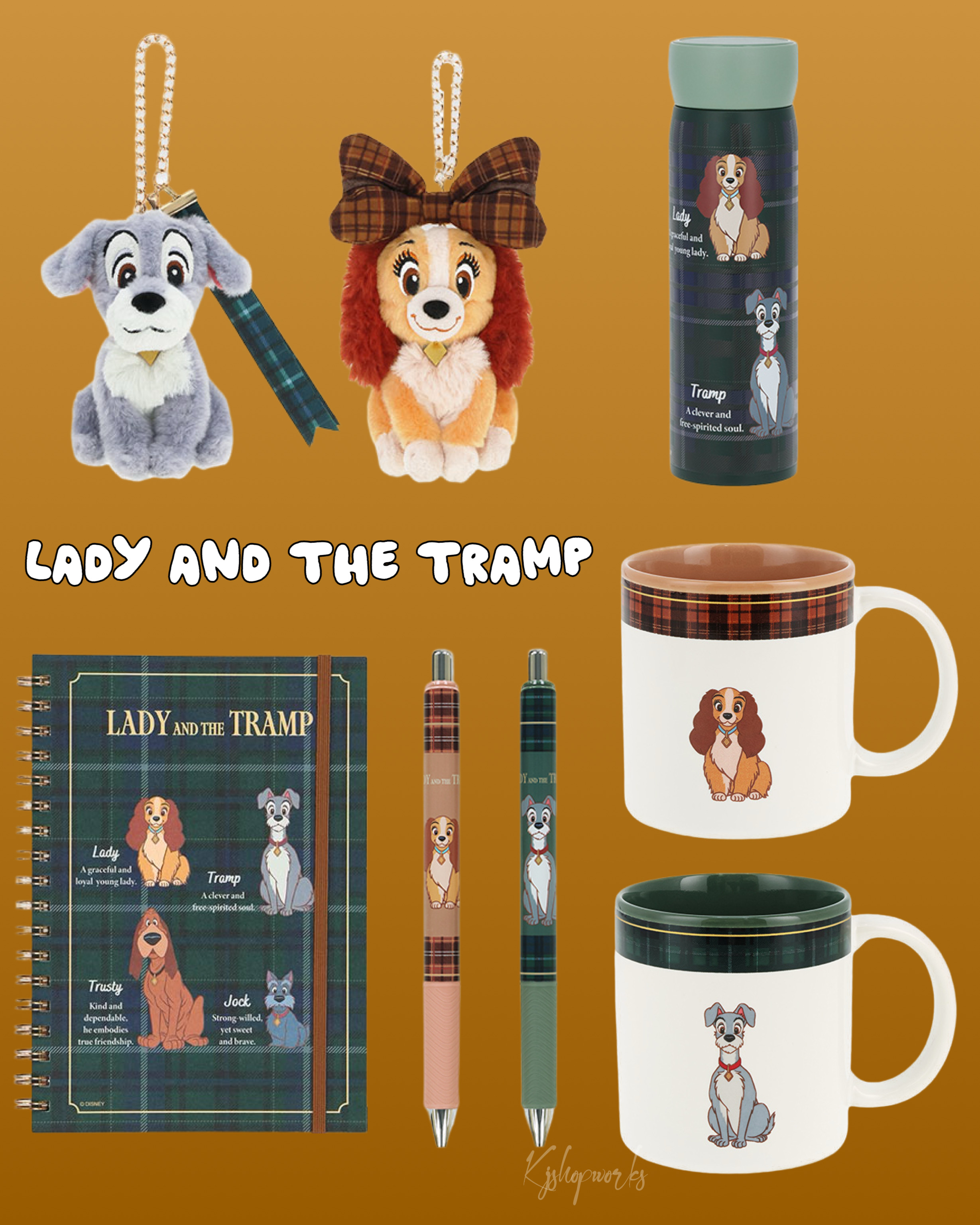 預訂 東京迪士尼 Lady and the Tramp 吊飾 不銹鋼水樽 筆記簿 原子筆set 陶瓷杯