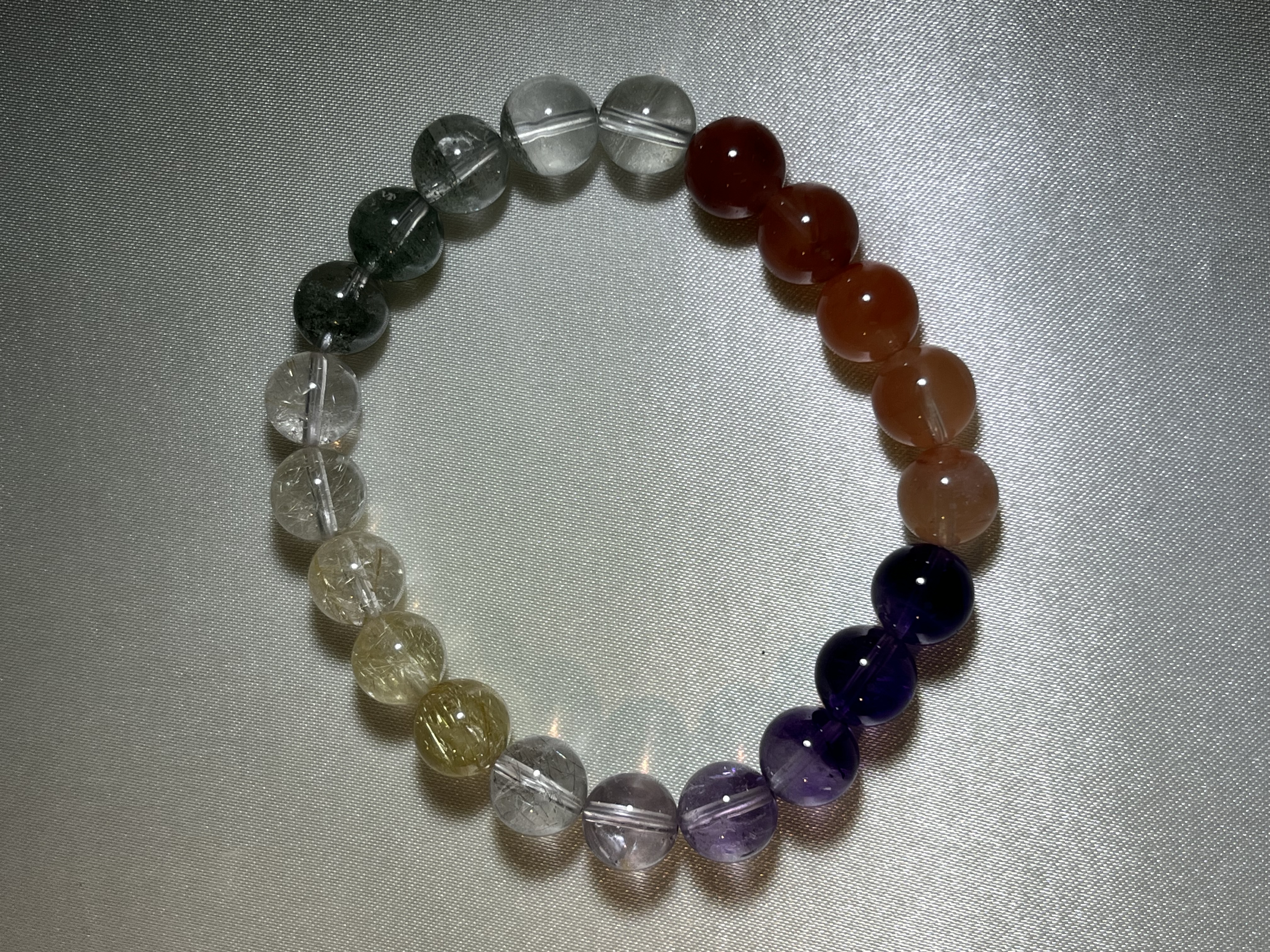 多寶水晶（鈦晶、紫超七、紅兔毛、綠幽靈）9m+